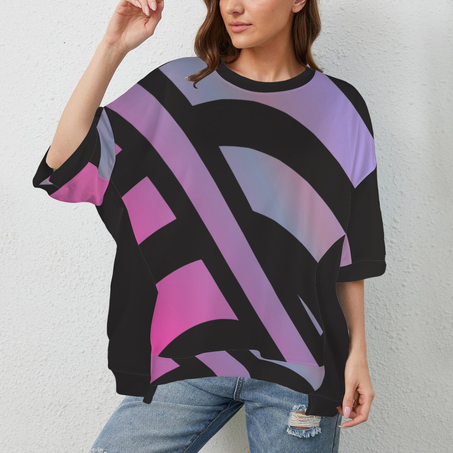 Let's Connect Hem T-Shirt black