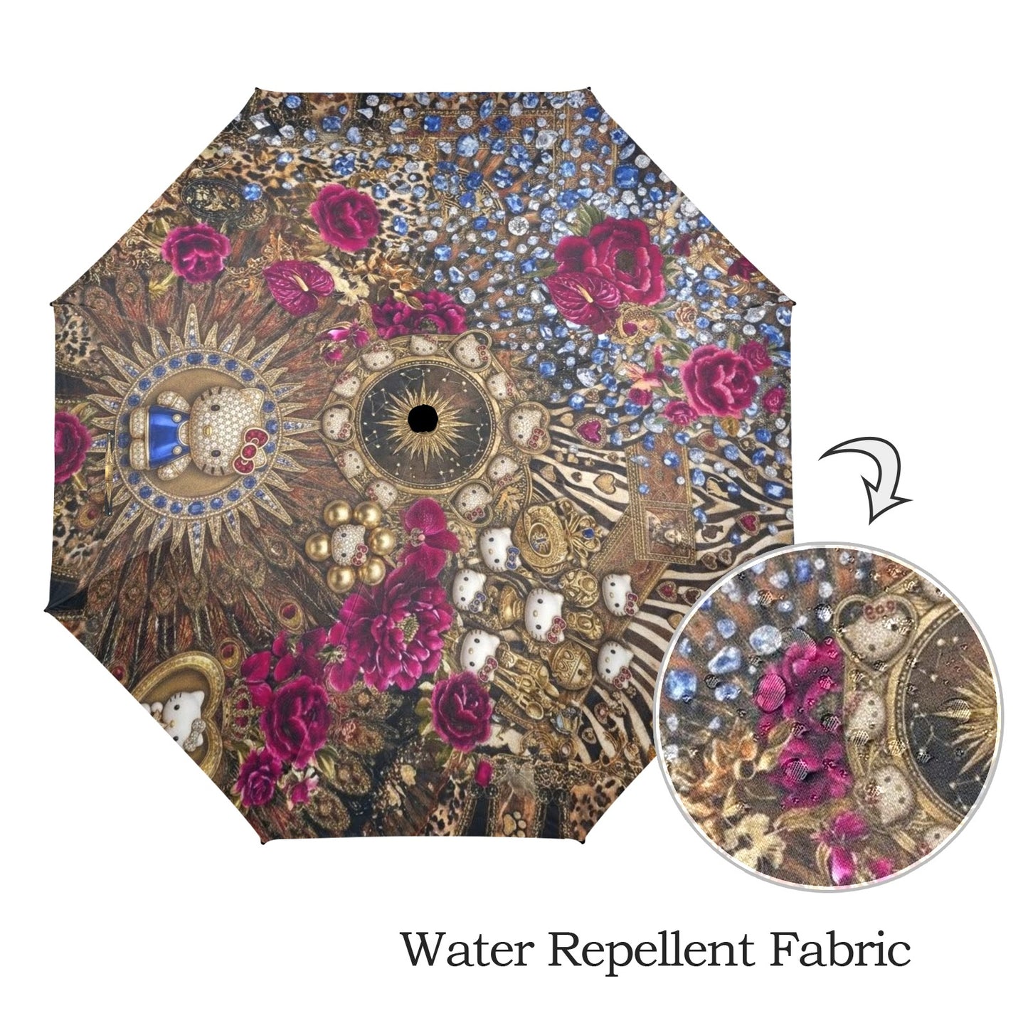 Kitty Leopard Gems Umbrella