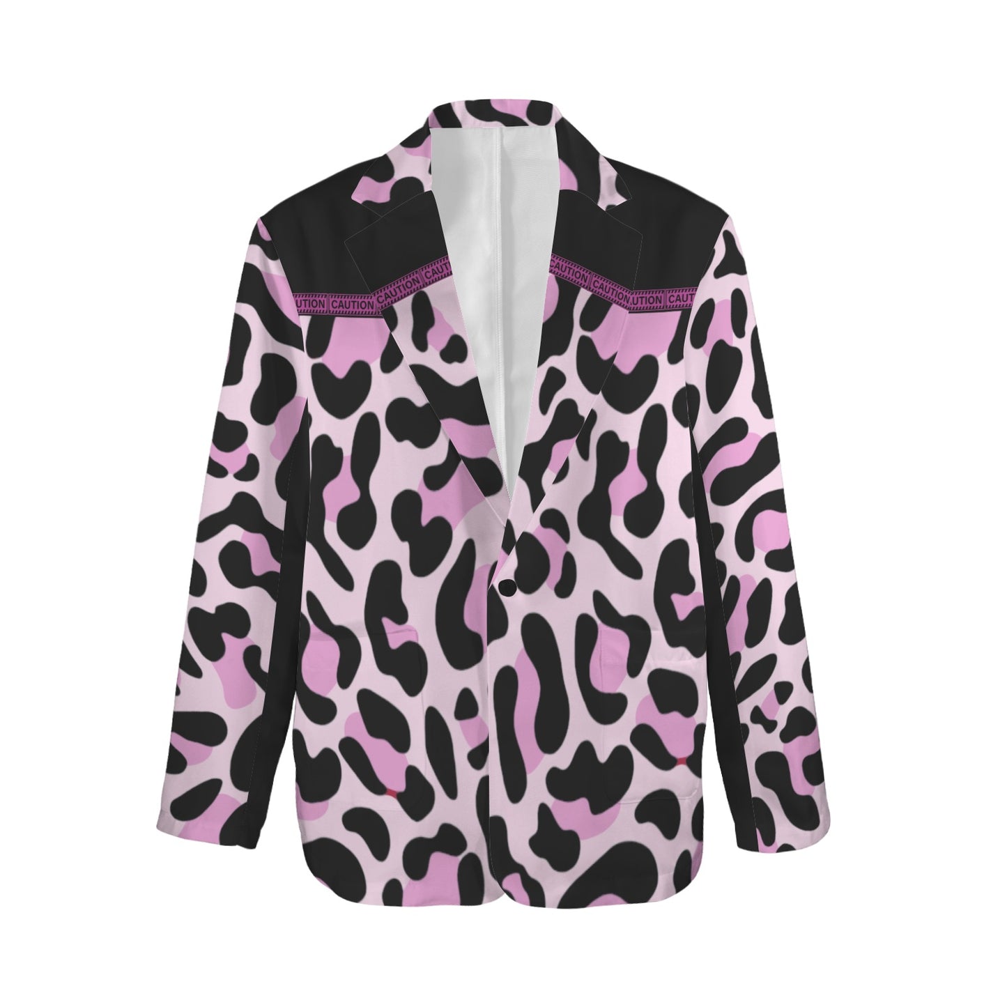 Leopard Jacket Black Pink Caution