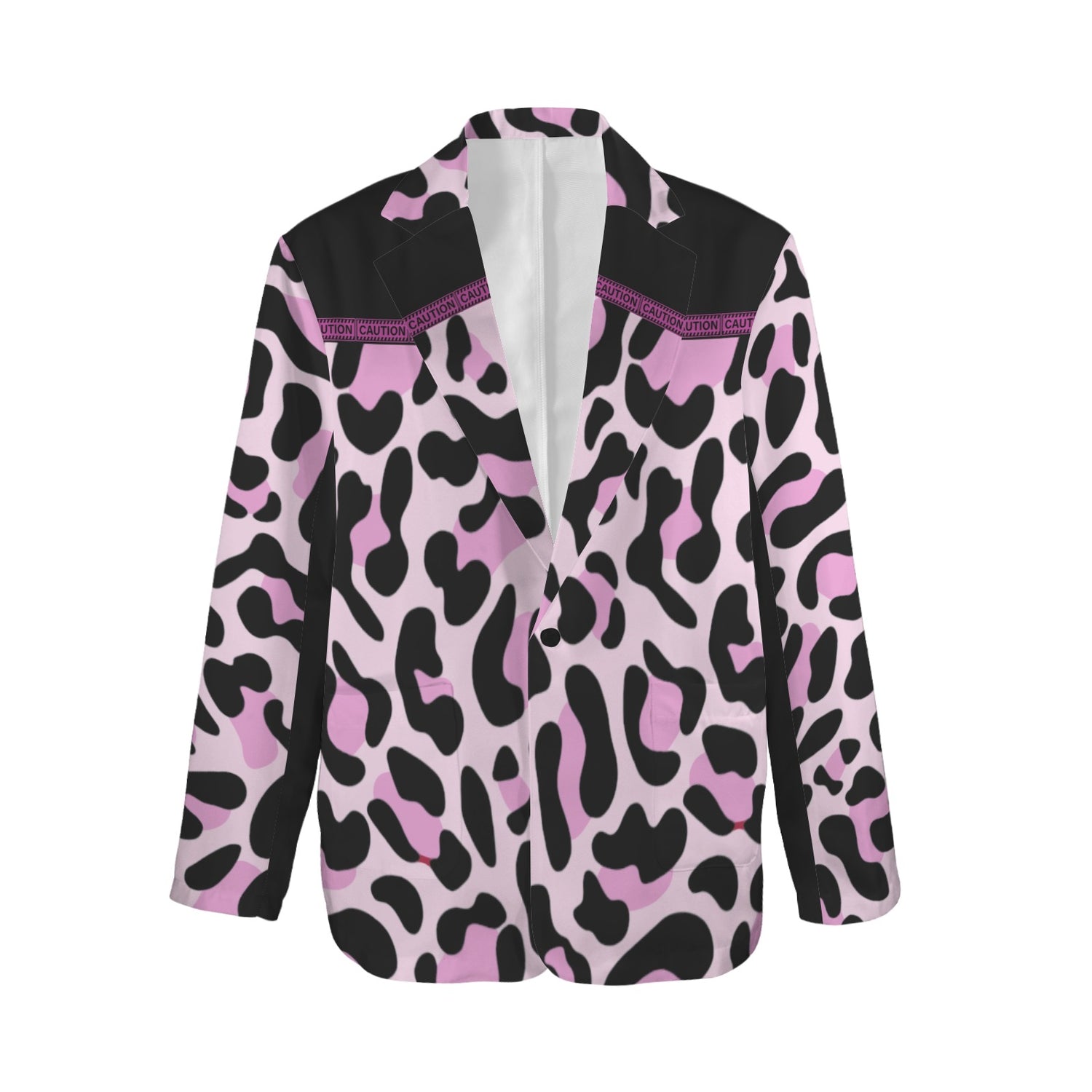 Leopard Jacket Black Pink Caution