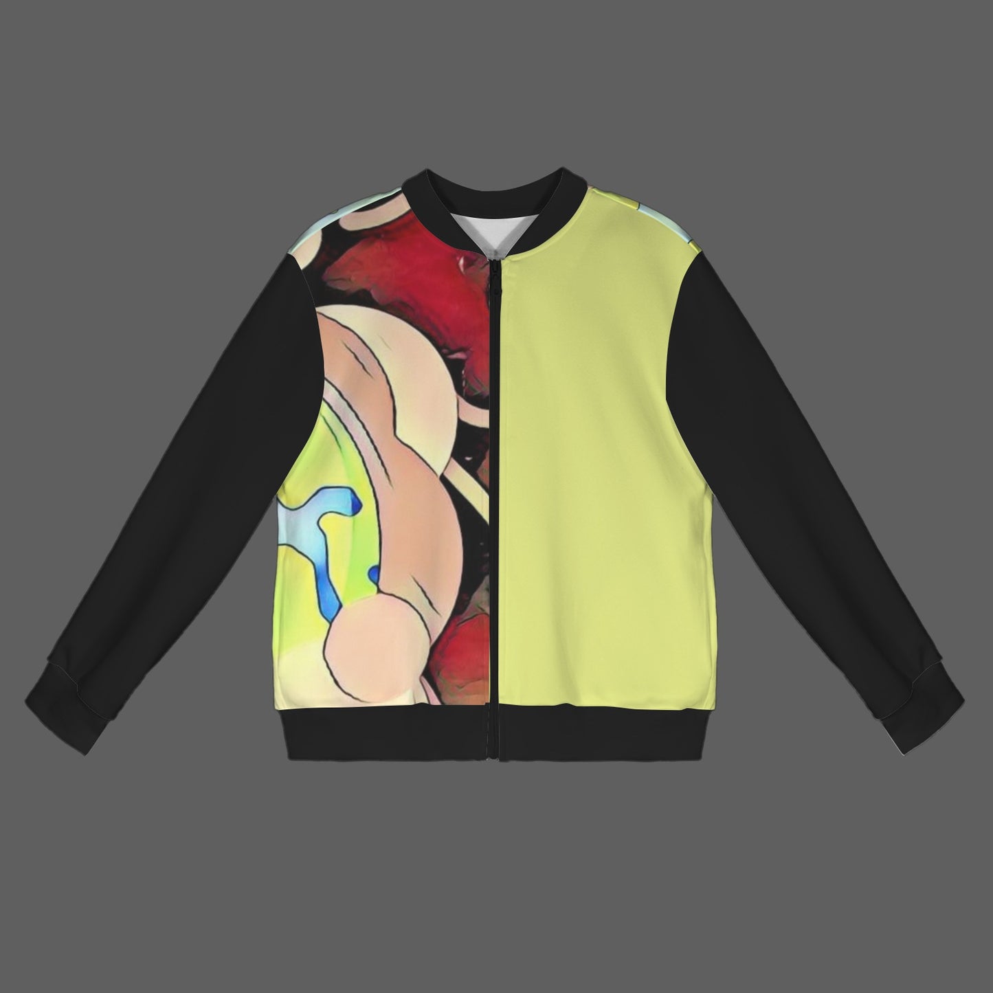 Humans Scare Me Lightweight Jacket Black  Yellow Green  Half Design