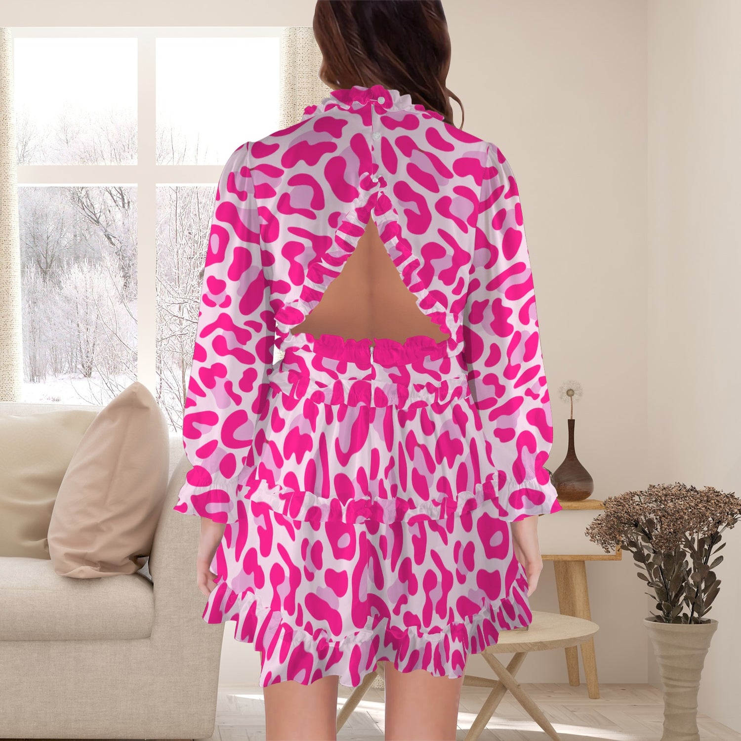 Hot Pink/ Pink Leopard Dress