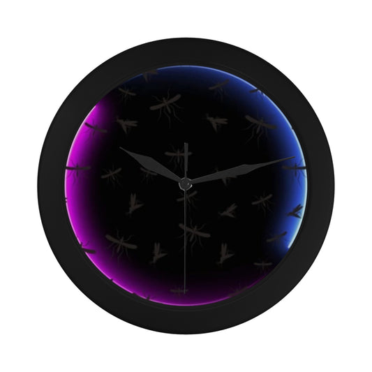 Mosquitoes Black Plastic Wall Clock