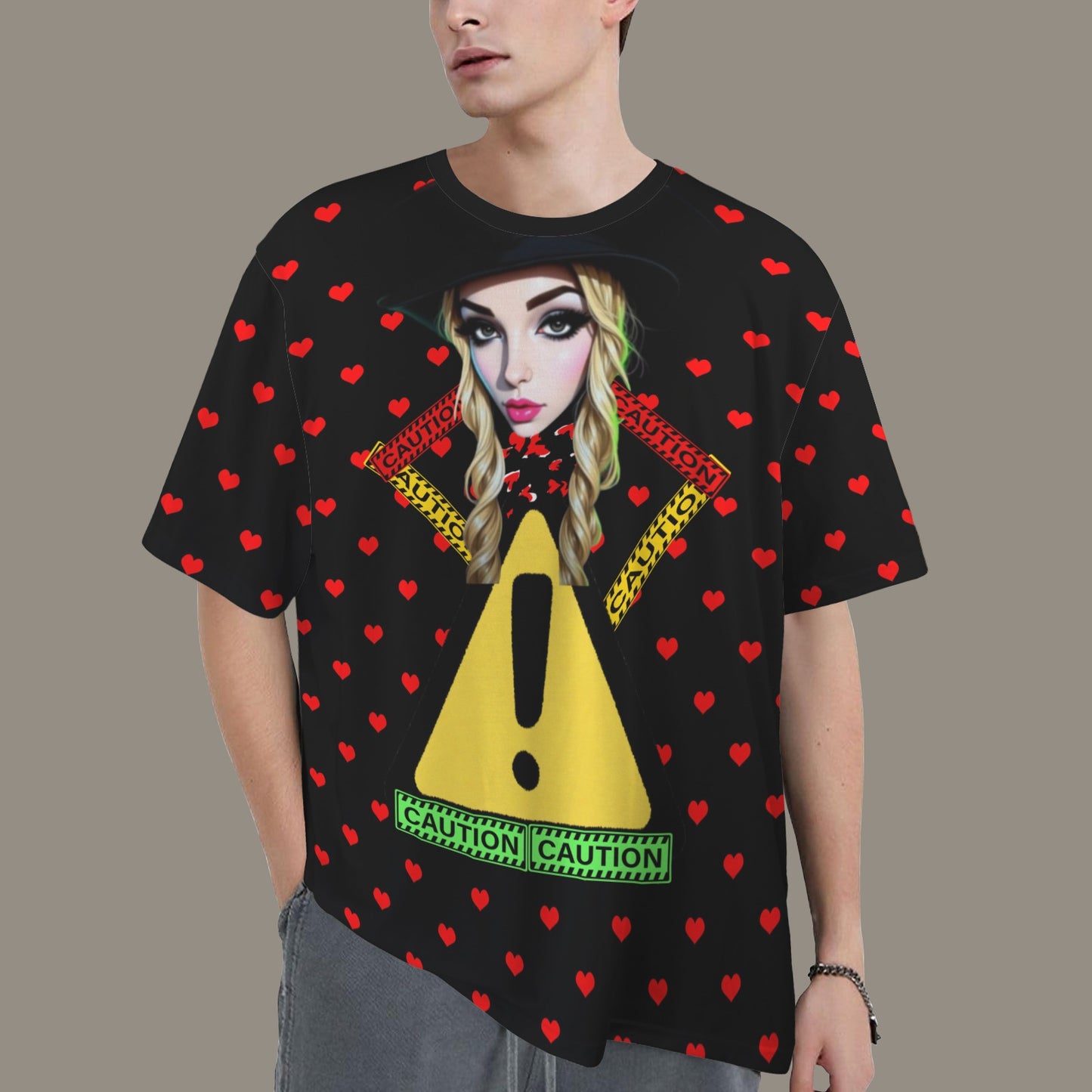 RANSIE CARTOON CAUTION T-SHIRT - Caution Pose 2