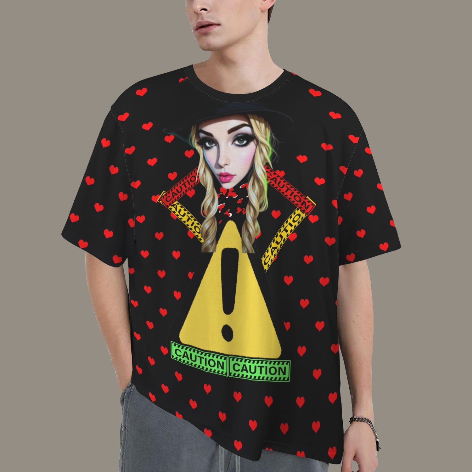 RANSIE CARTOON CAUTION T-SHIRT - Caution Pose 2