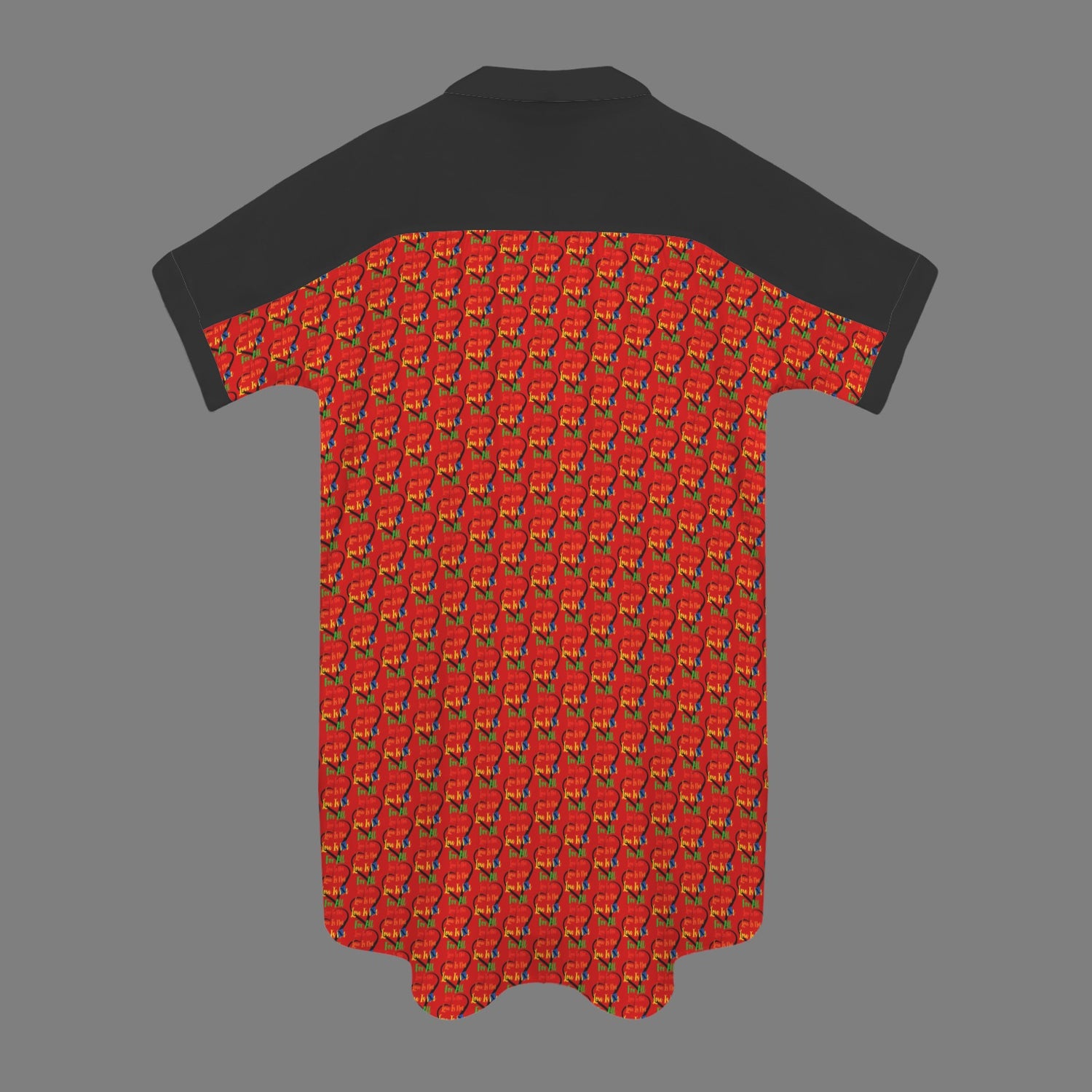 LINFA Little Hearts T Shirt Dress Short Sleeve Red