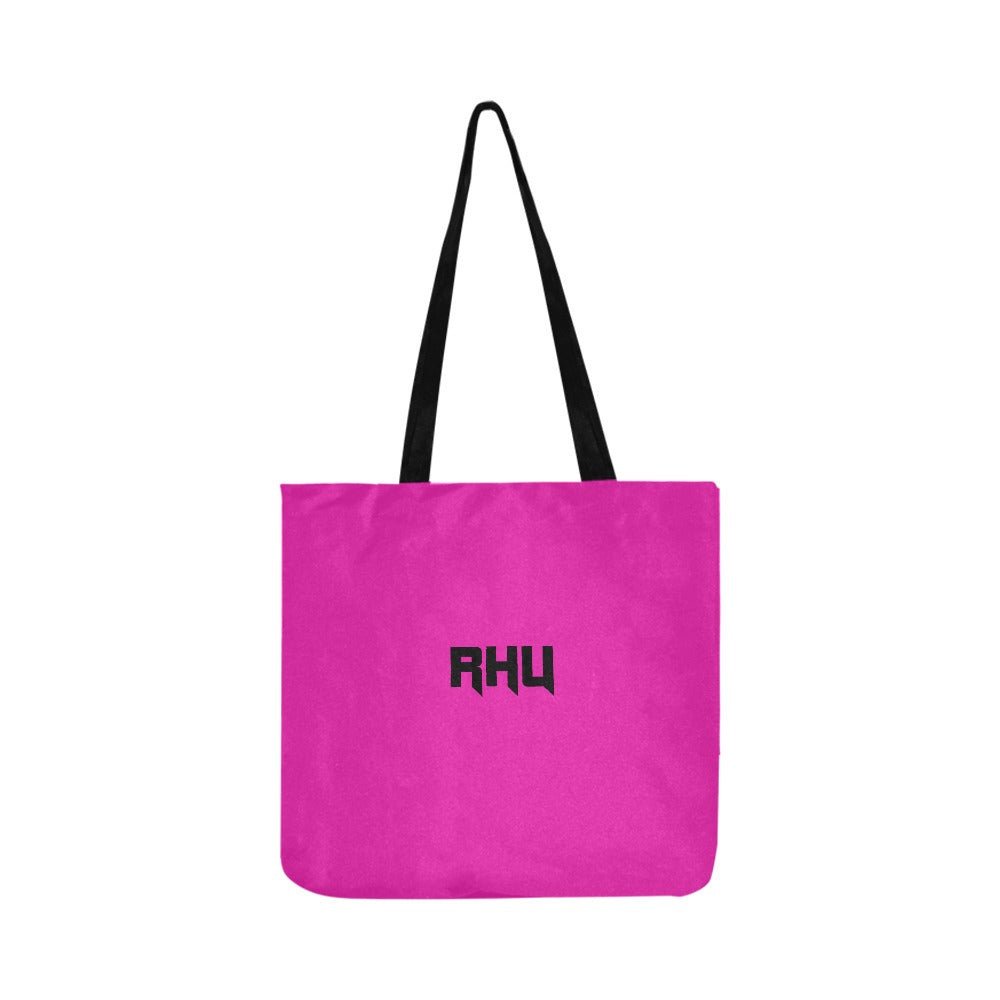 Caution Lightweight Shopping Tote Bag Pink Back