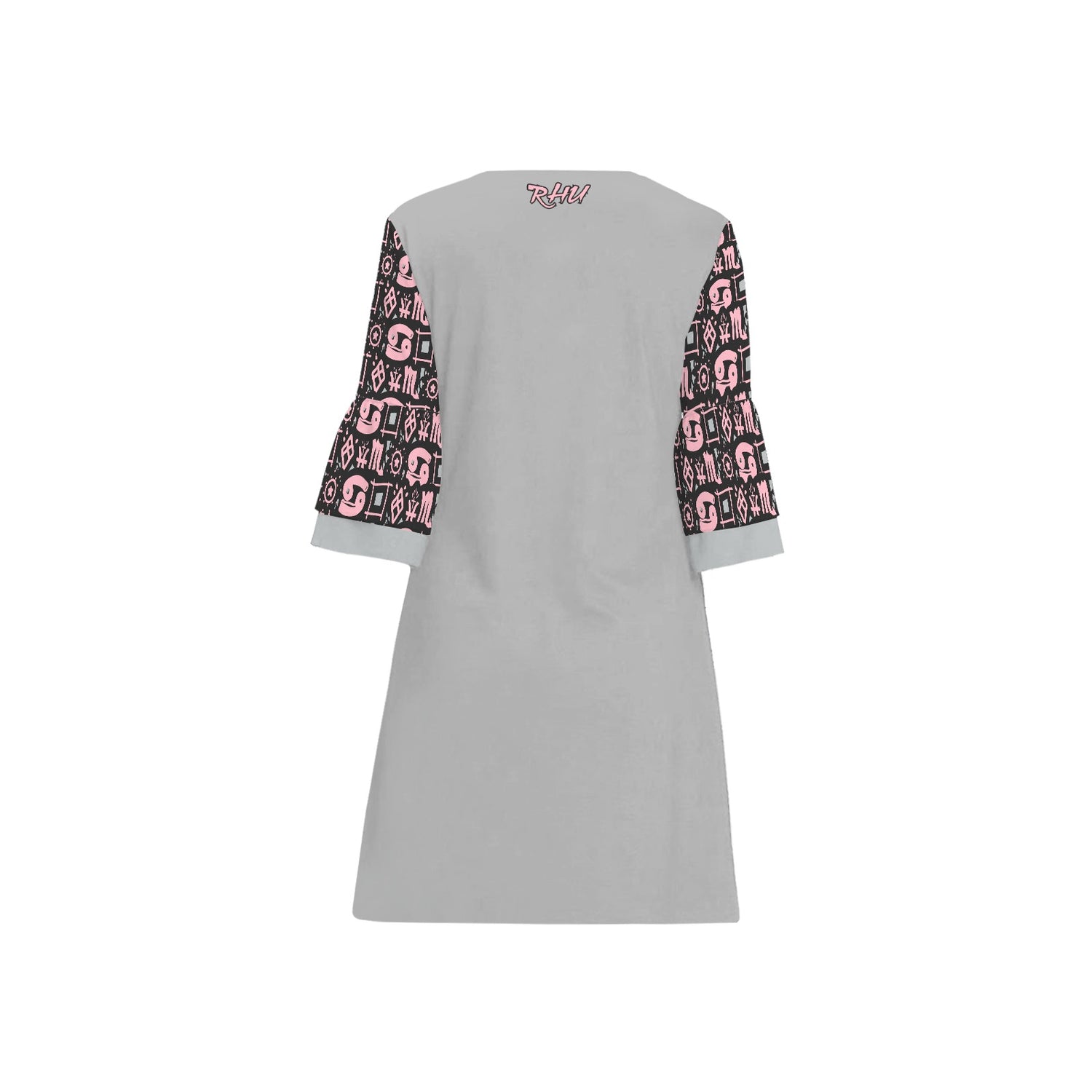 Hidden Name Sara Dress Pale Pink Light Grey
