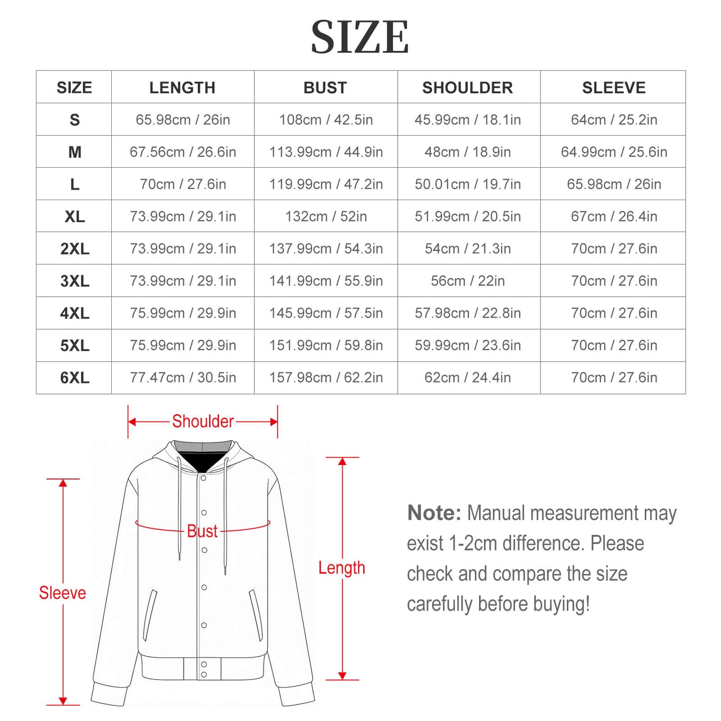 Custom Women Hooded Button‑Up Jacket Coat
