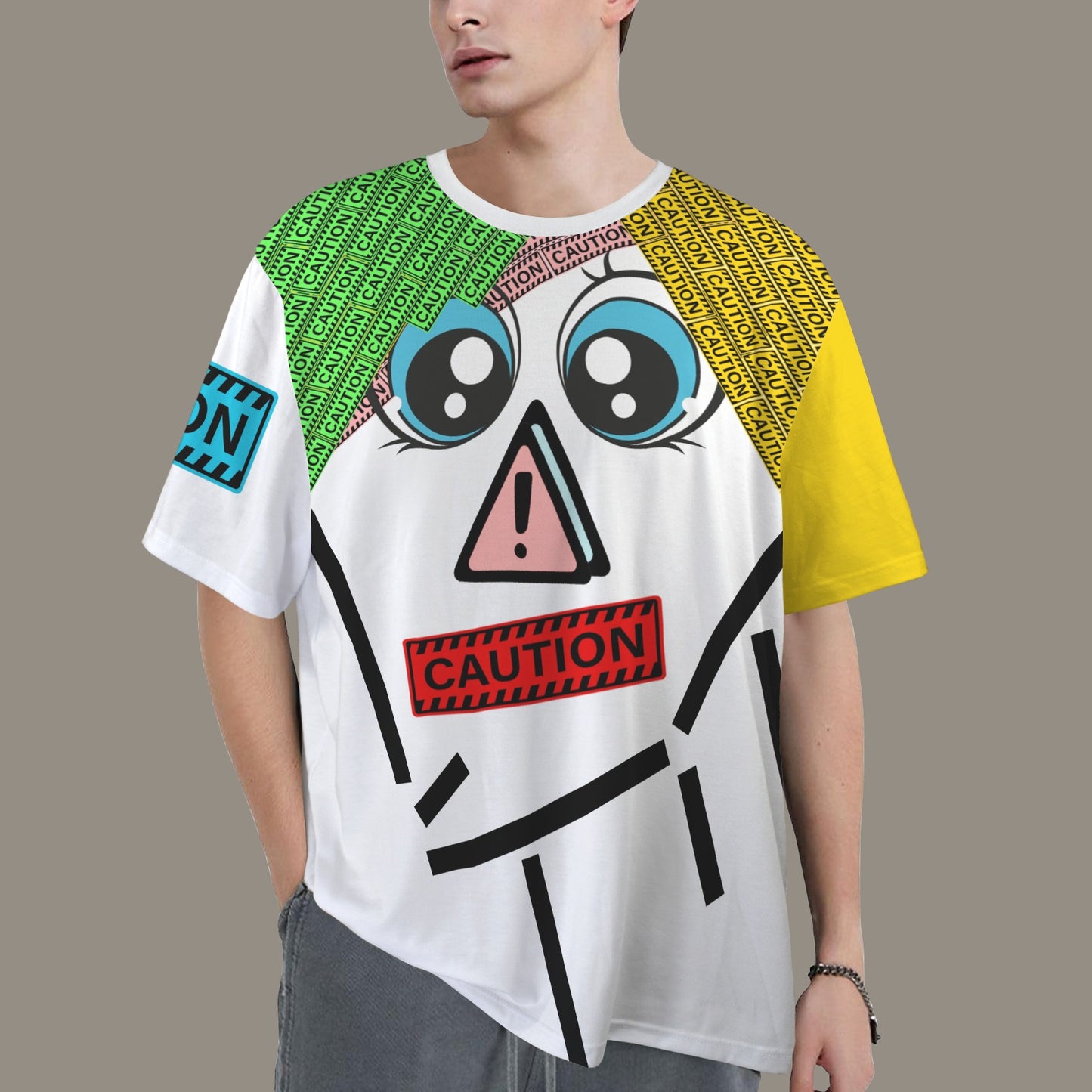 CAUTION Color Portrait with neck White Collar 2