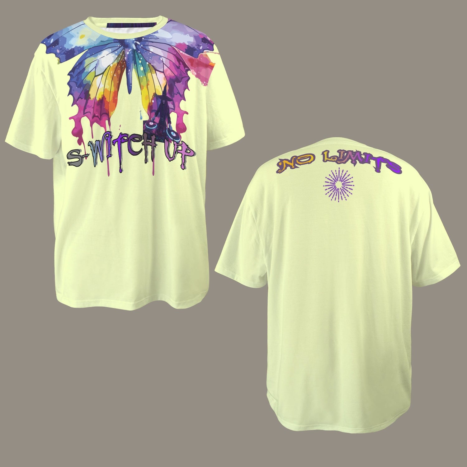 S-WITCH UP WAVE BUTTERFLY T-SHIRT LIGHT YELLOW