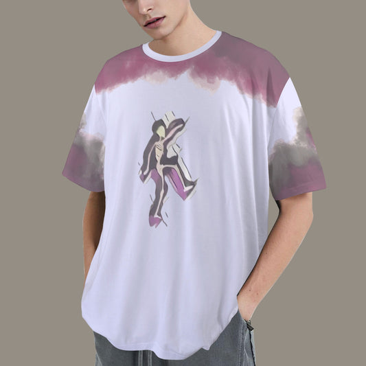 Humans Scare Me Jimmy Cloud T-Shirt Light Lilac Skeleton Front