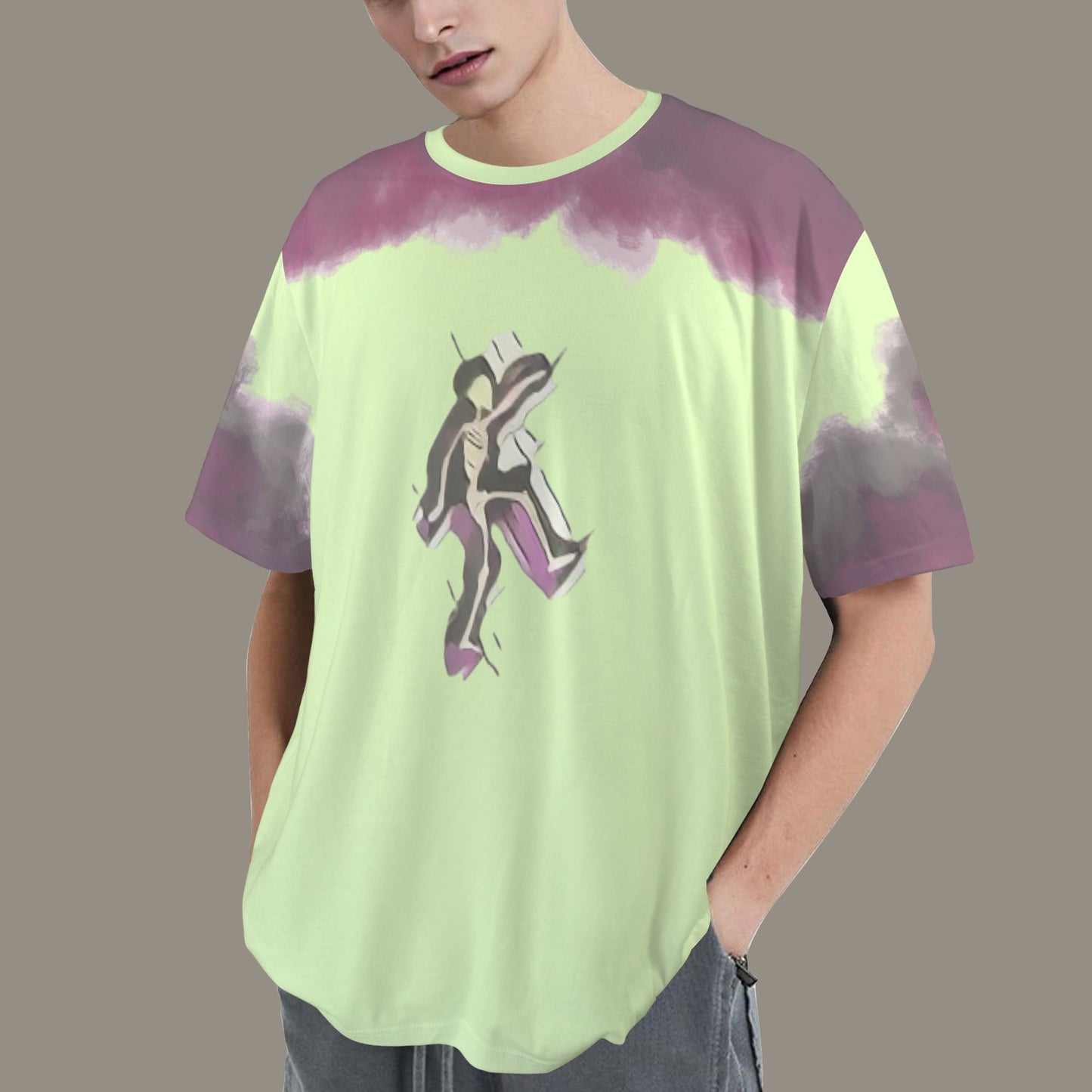 Humans Scare Me Jimmy Cloud T-Shirt Lightest Green Skeleton Front