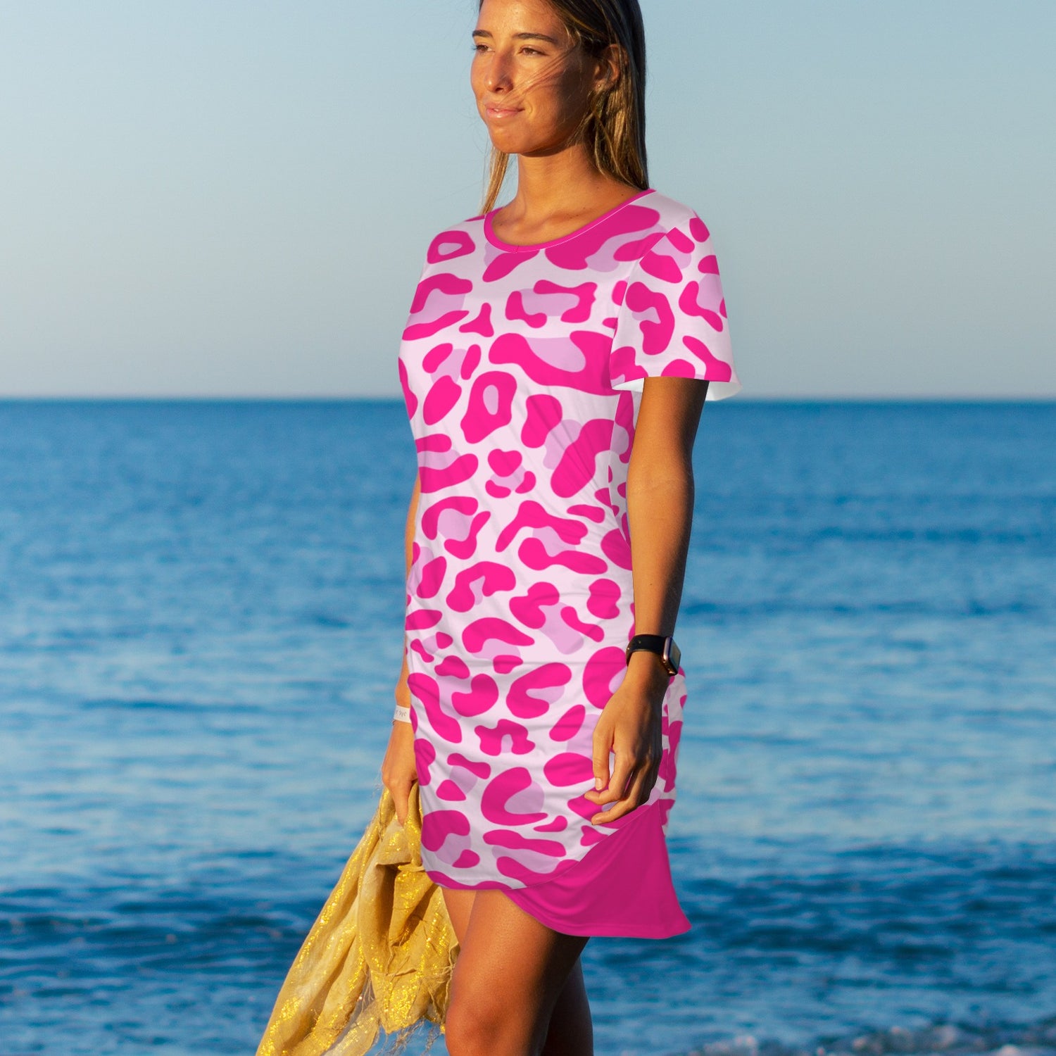 Hot Pink Leopard Bodycon Dress