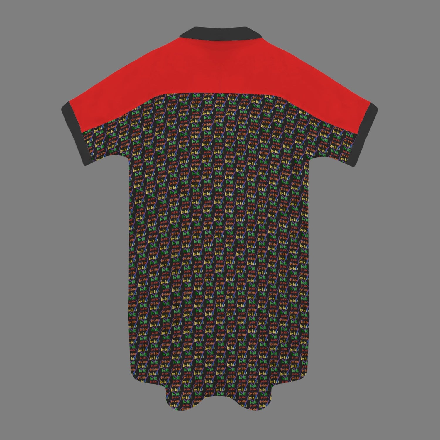 LINFA T Shirt Dress Short Sleeve Little Hearts Back Red