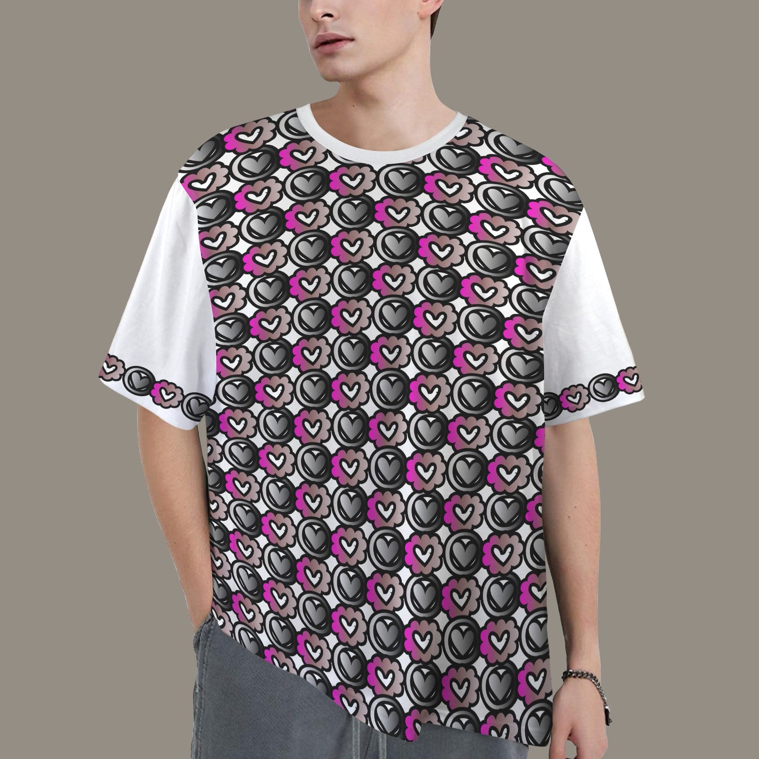 SE SON ROSE T-SHIRT - HEARTS WHITE