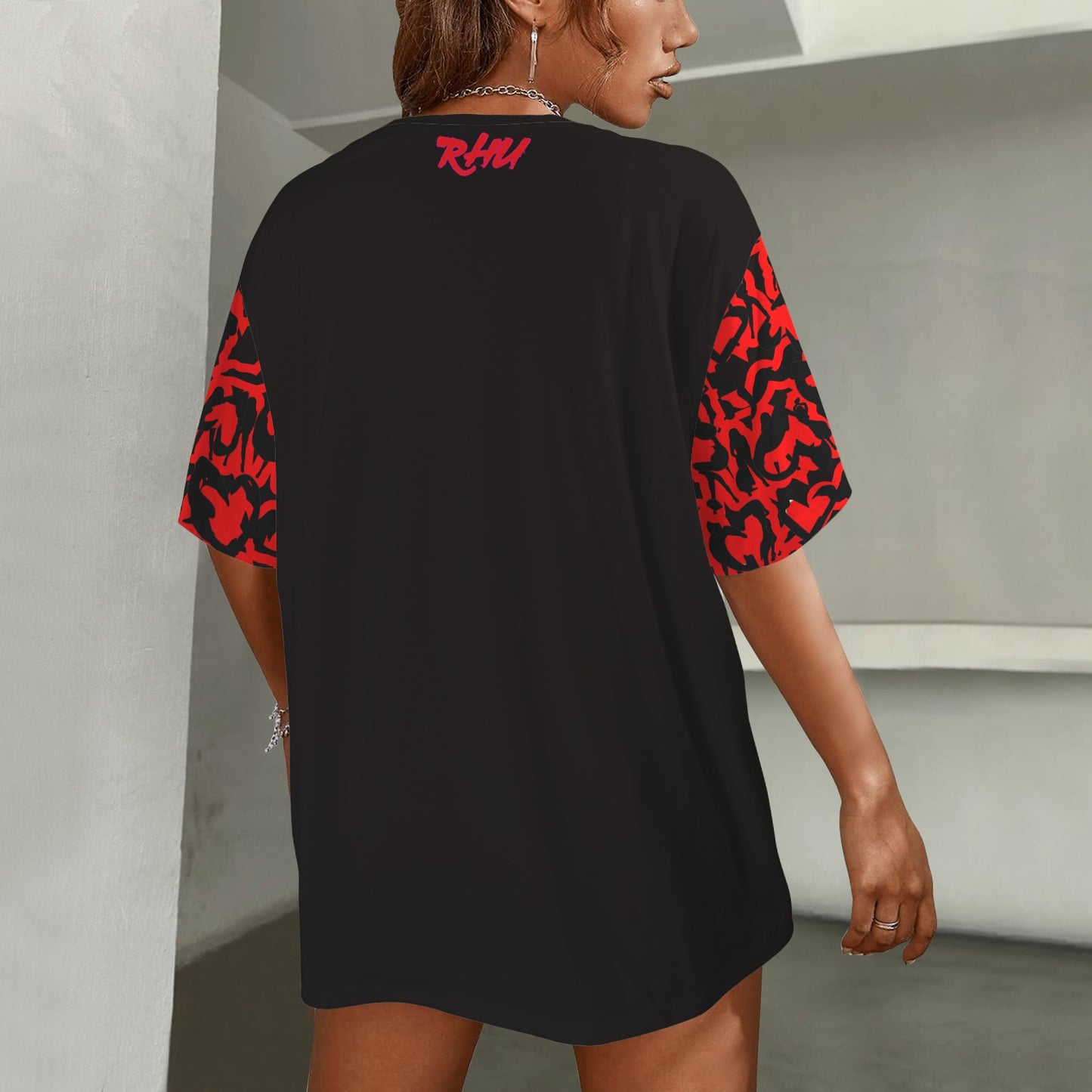 CAUTION  Mosquitoes  HEARTS White T-SHIRT Black Red