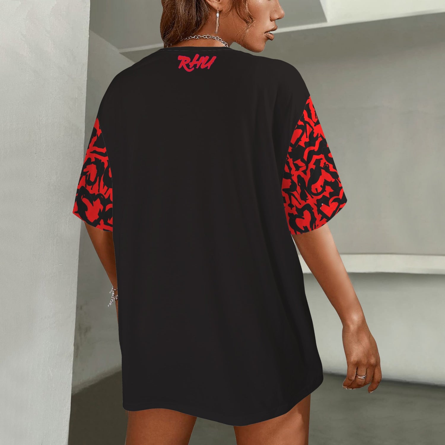 CAUTION  Mosquitoes  HEARTS White T-SHIRT Black Red