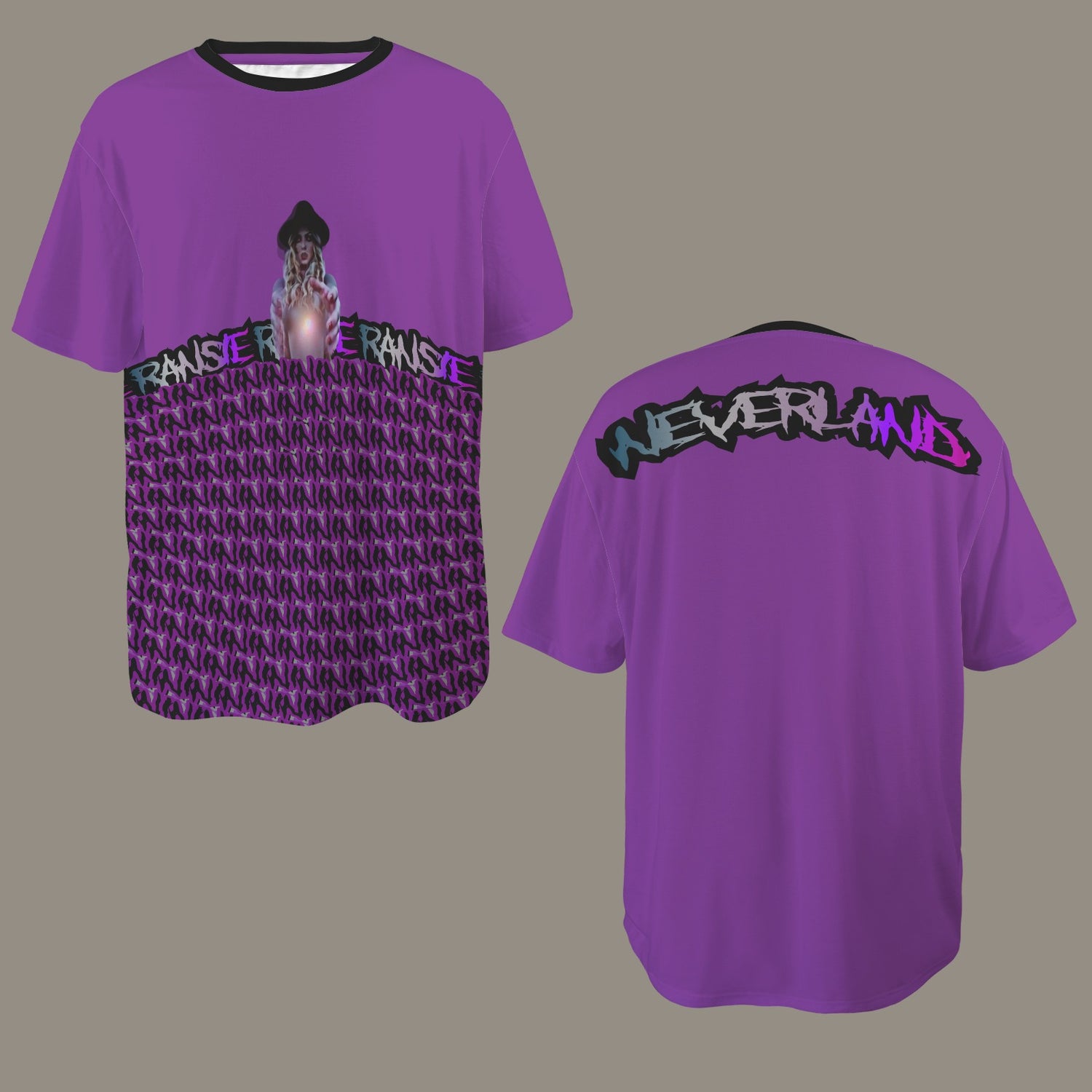 RANSIE IN NEVERLAND FIGURE GHOSTS WALL BLUE T-SHIRT