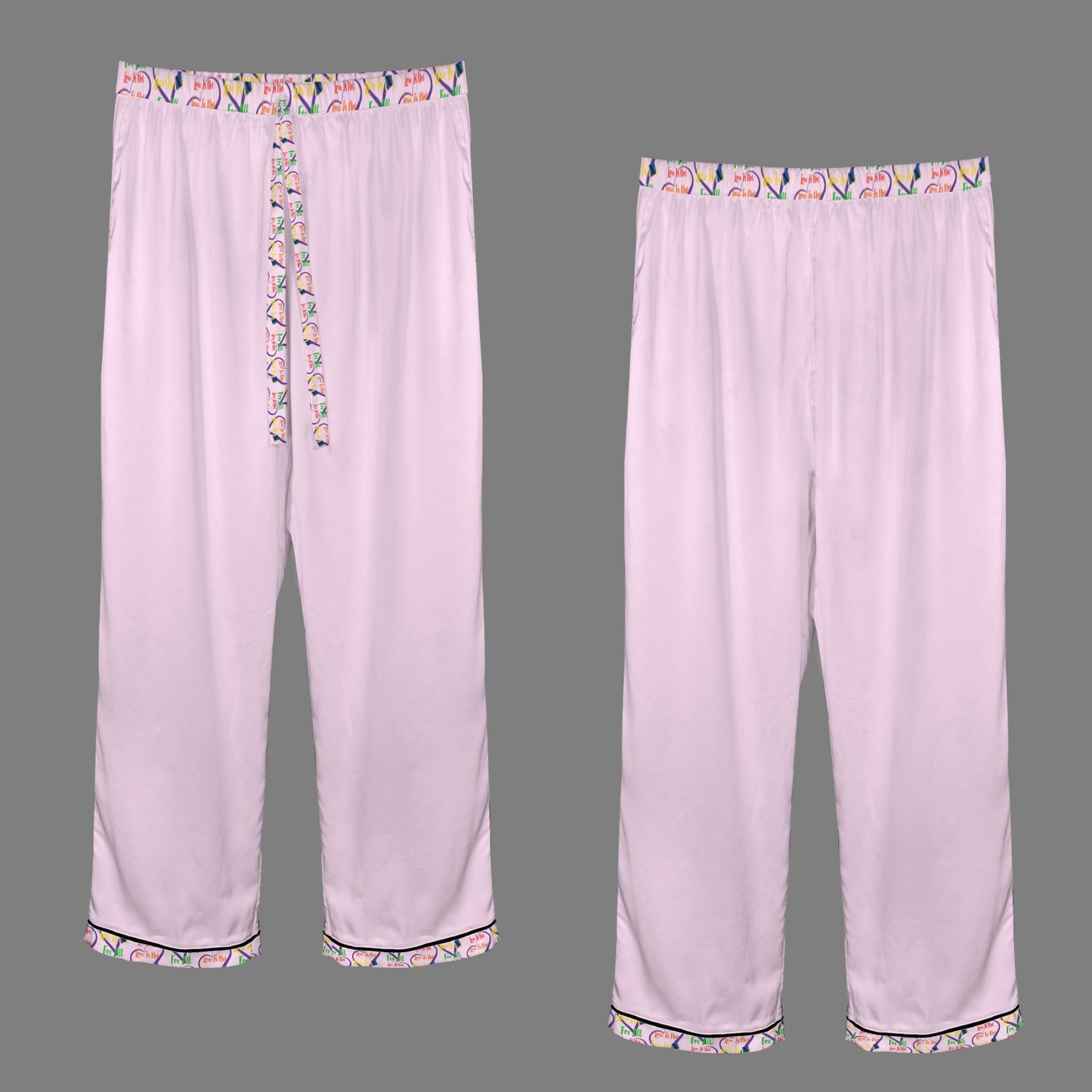 LINFA Little Hearts Pijama Set Satin Pale Pink