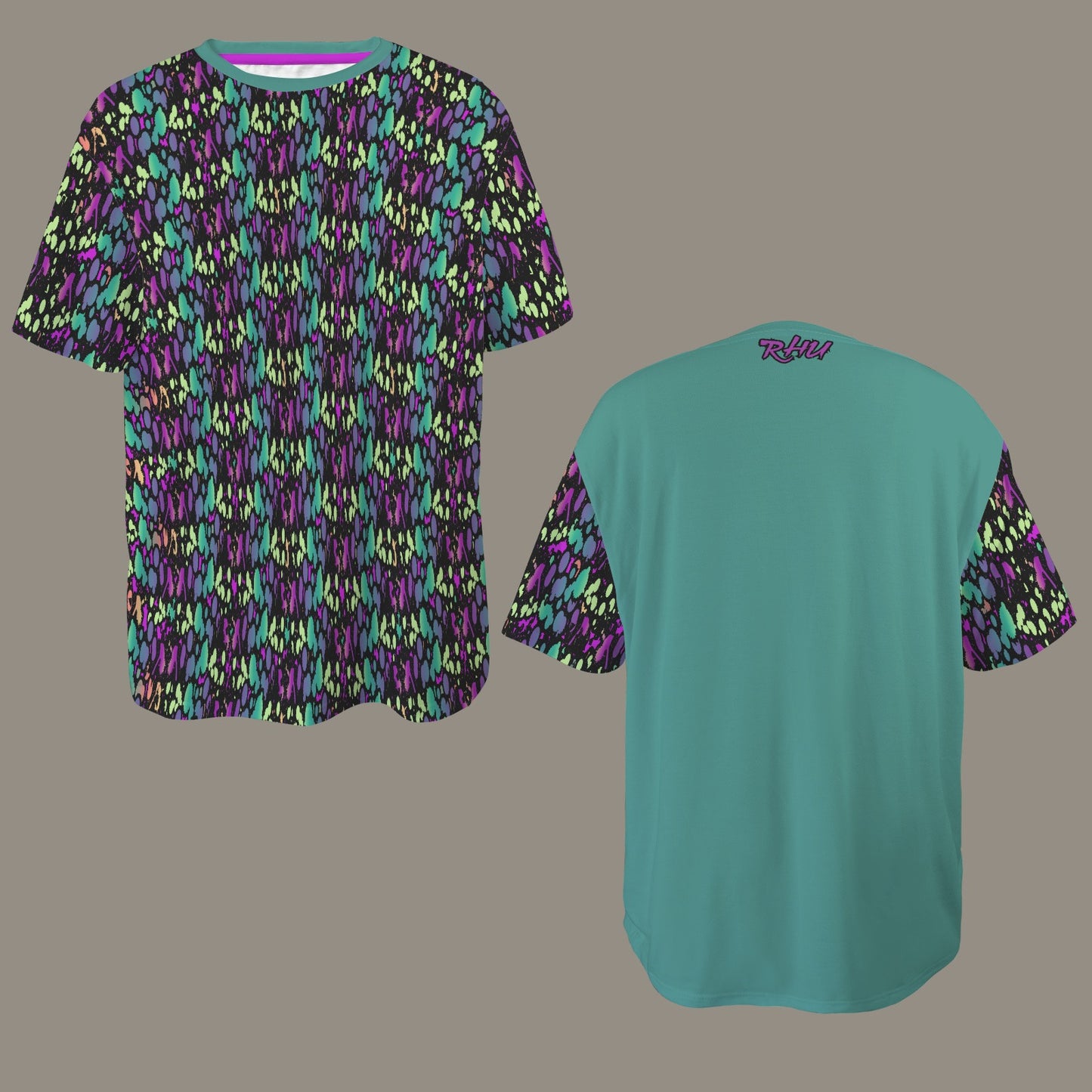 Hidden Name T-shirt Multicolor Green Pink Pattern 2