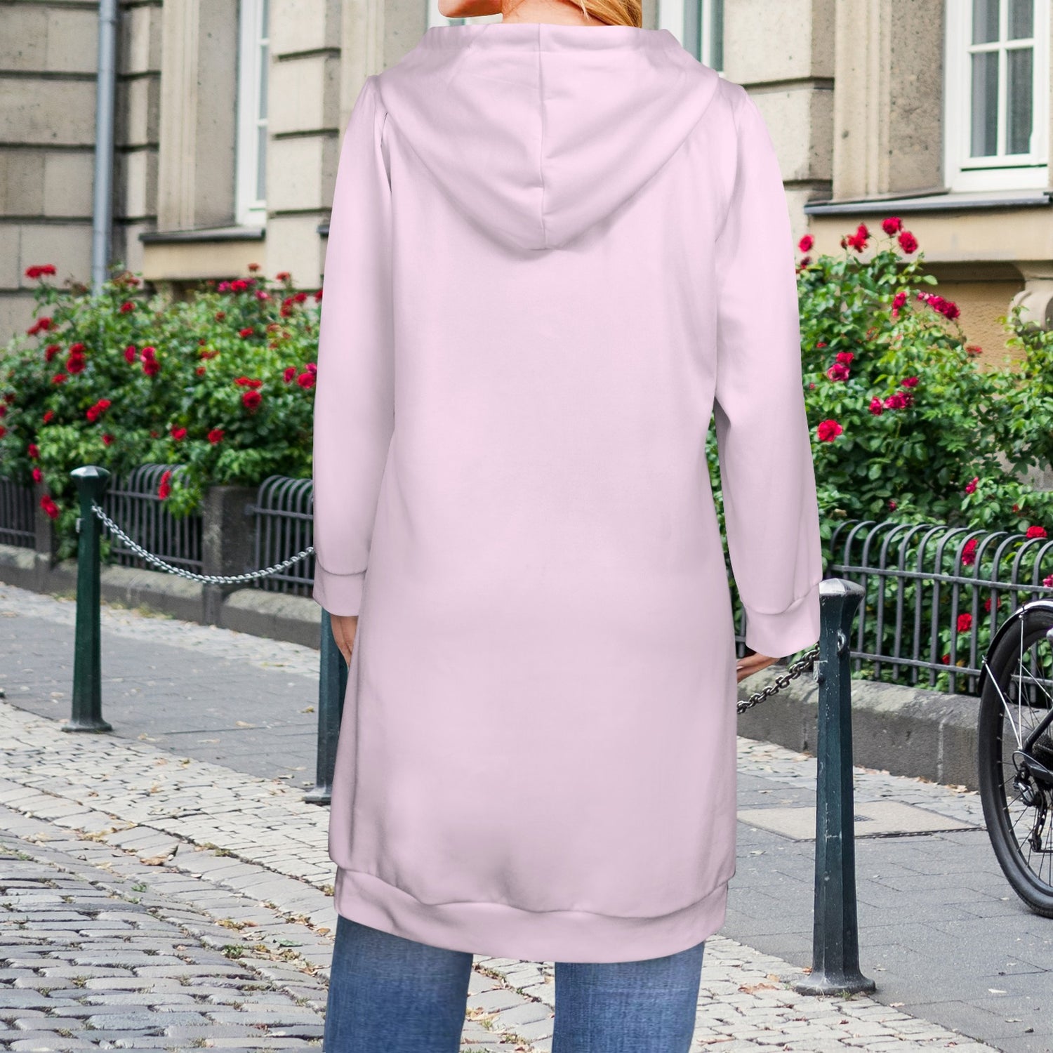 Buddha Zipped Hoodie Dress Pink Black T