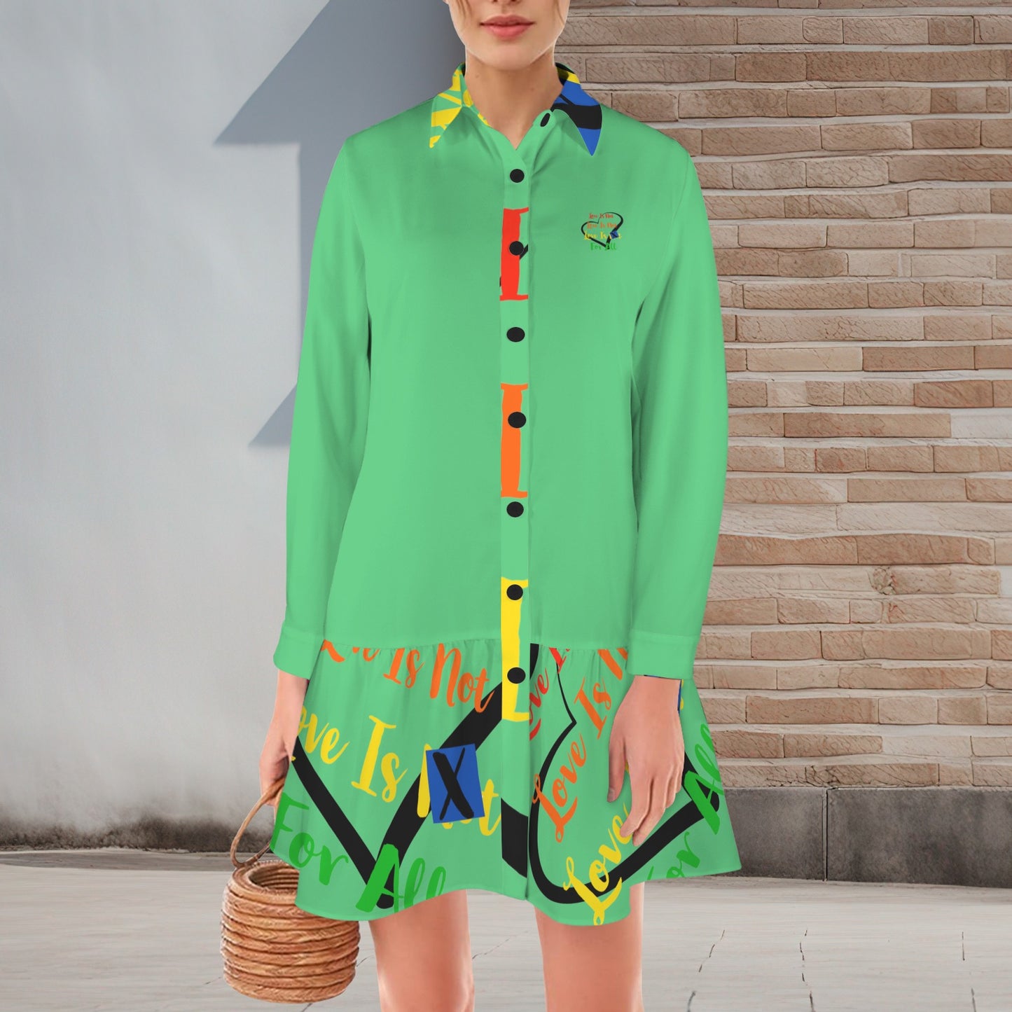 LINFA T SHIRT DRESS GREEN  HEART