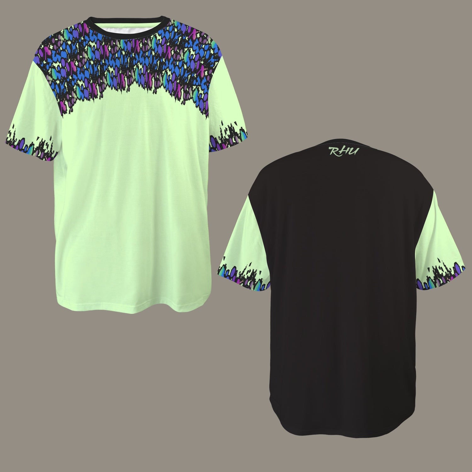 Hidden Name T-shirt Pale Green  Black Ransie