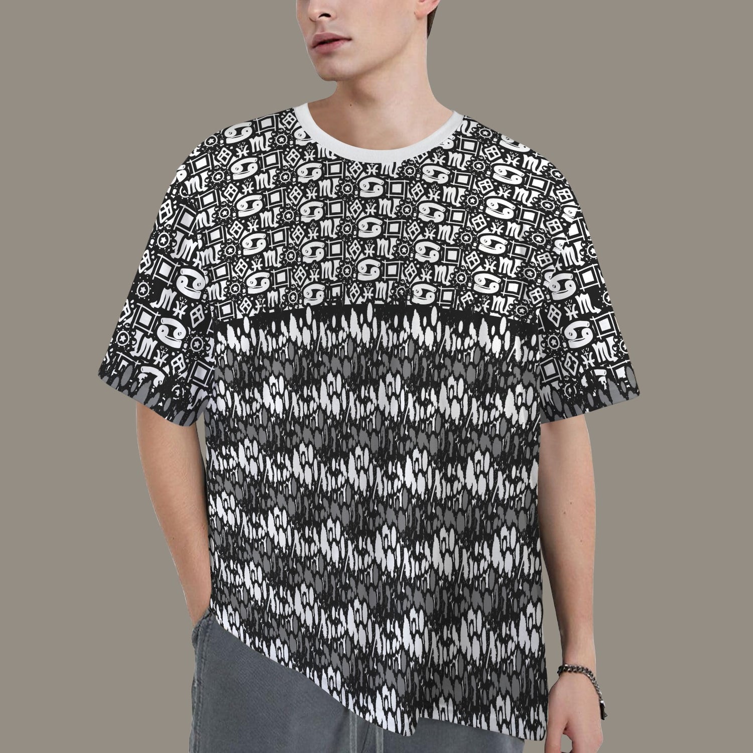 Hidden Name T-shirt Grey White Ransie