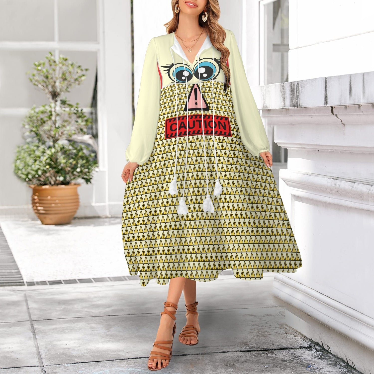 Caution Eyes Long Dress