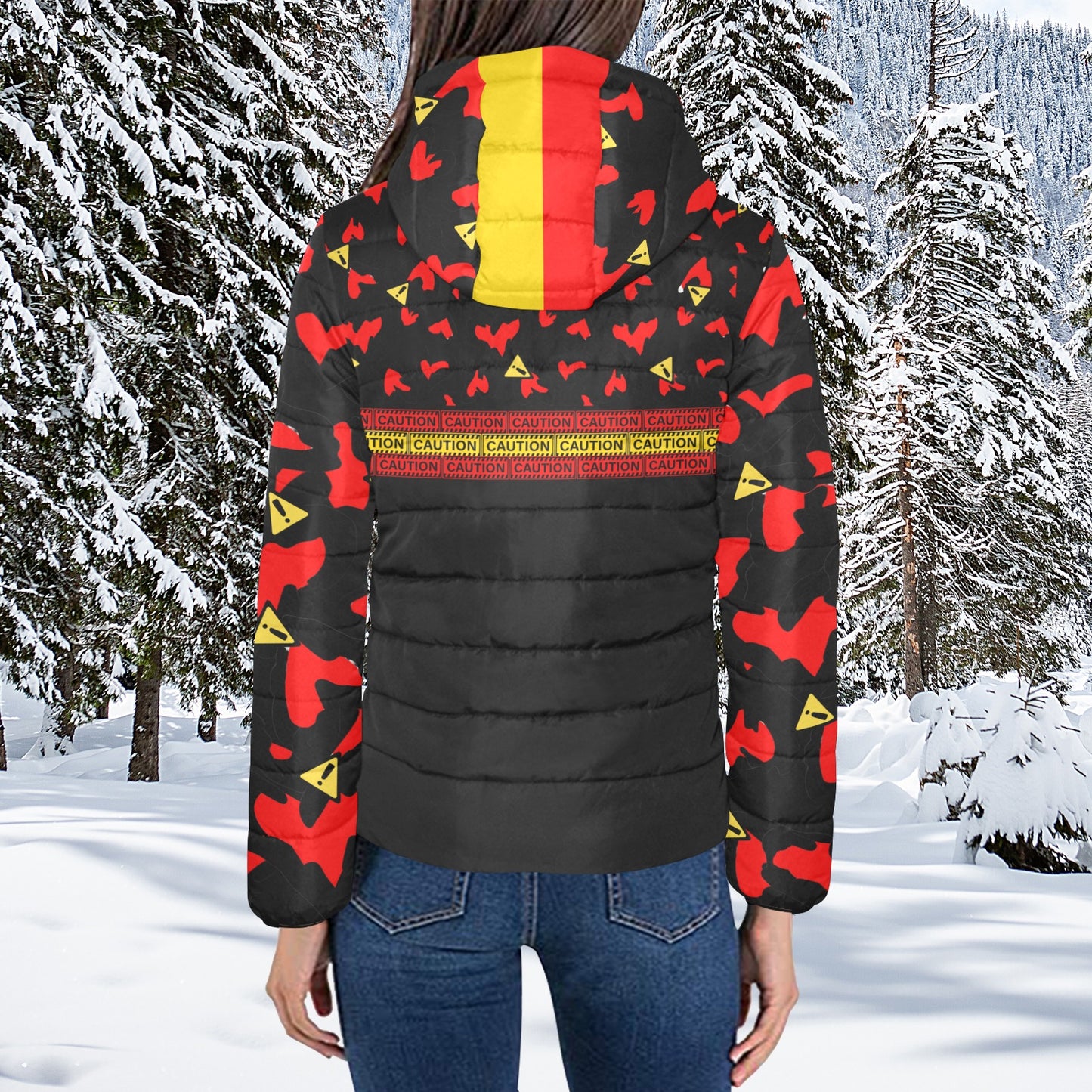 Caution Padded Jacket- Hearts and Signs OK