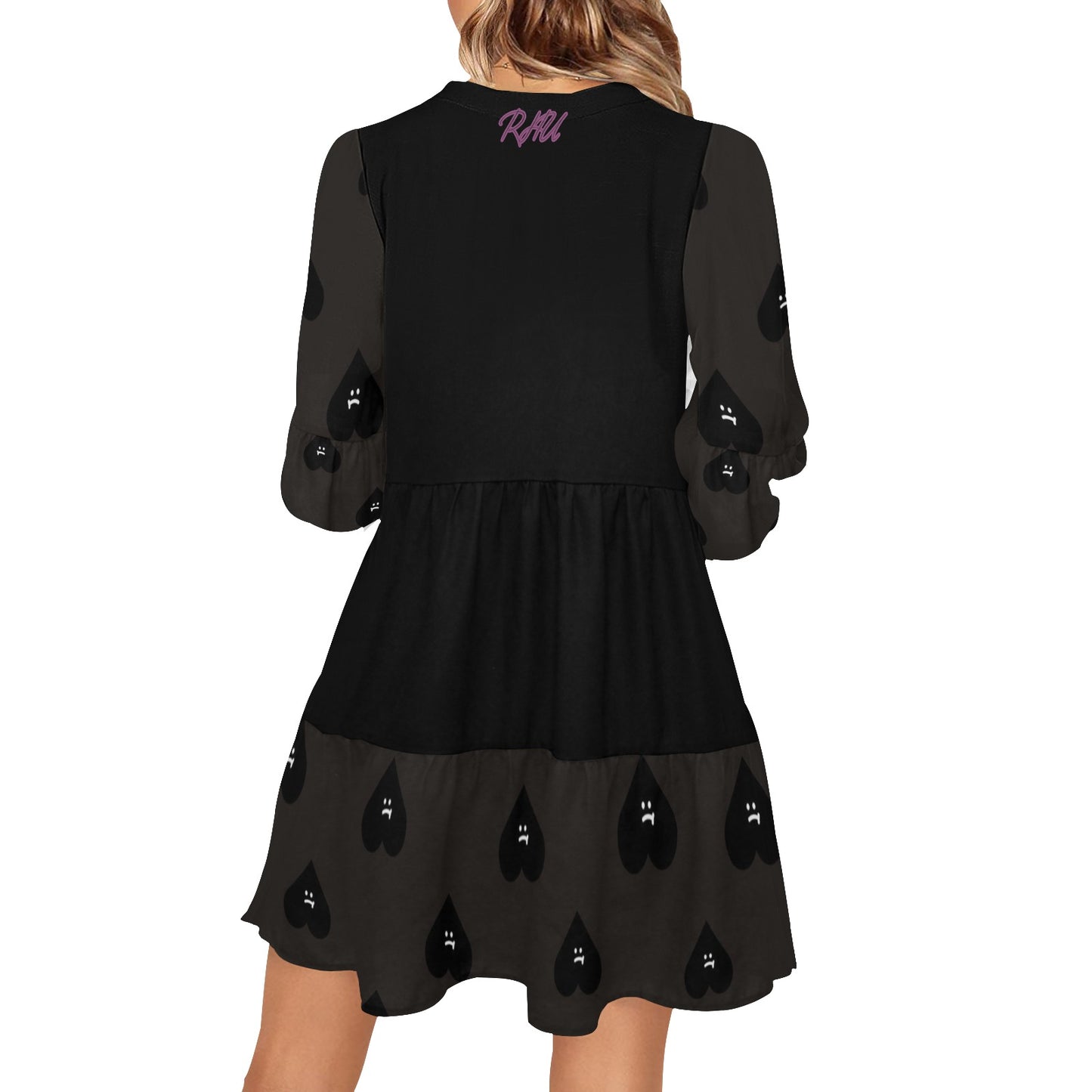 Caution Hearts Boho Dress V4