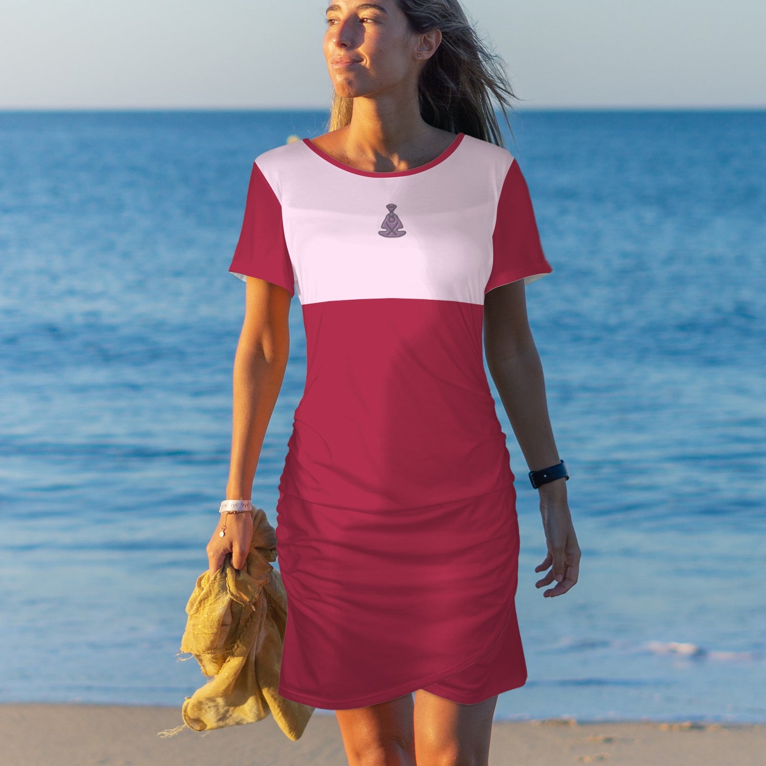 Buddha Bodycon Dress Magenta Pale Pink