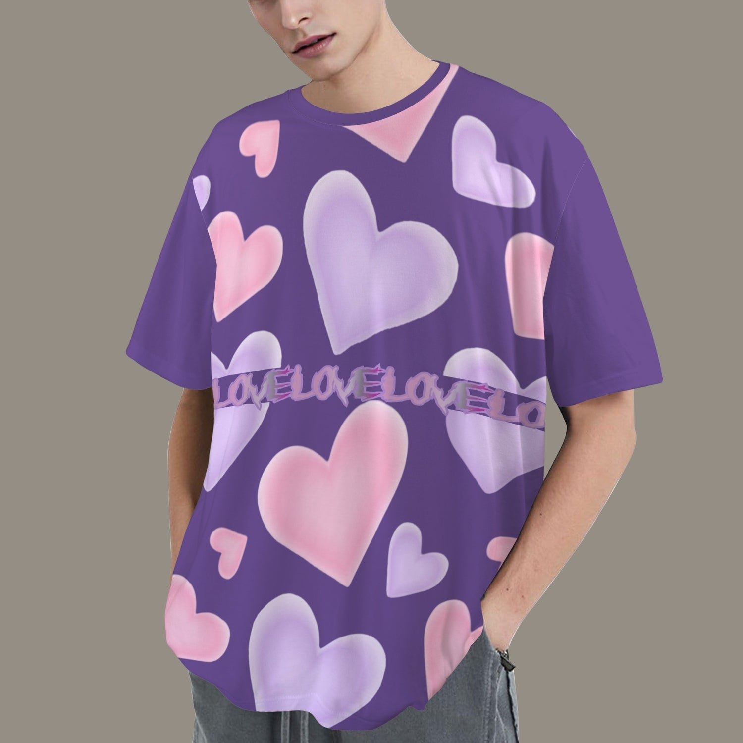 SE SON ROSE -MESSED HEARTS T-SHIRT LILAC