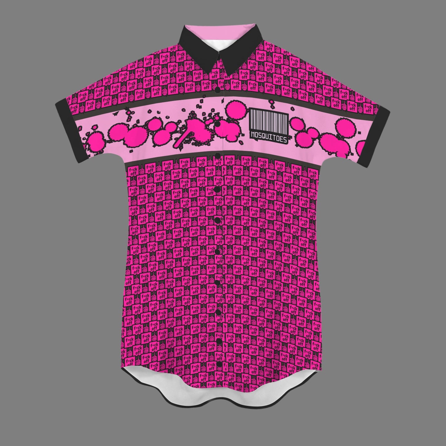 Mosquitoes T-Shirt Dress Barcode - Pink