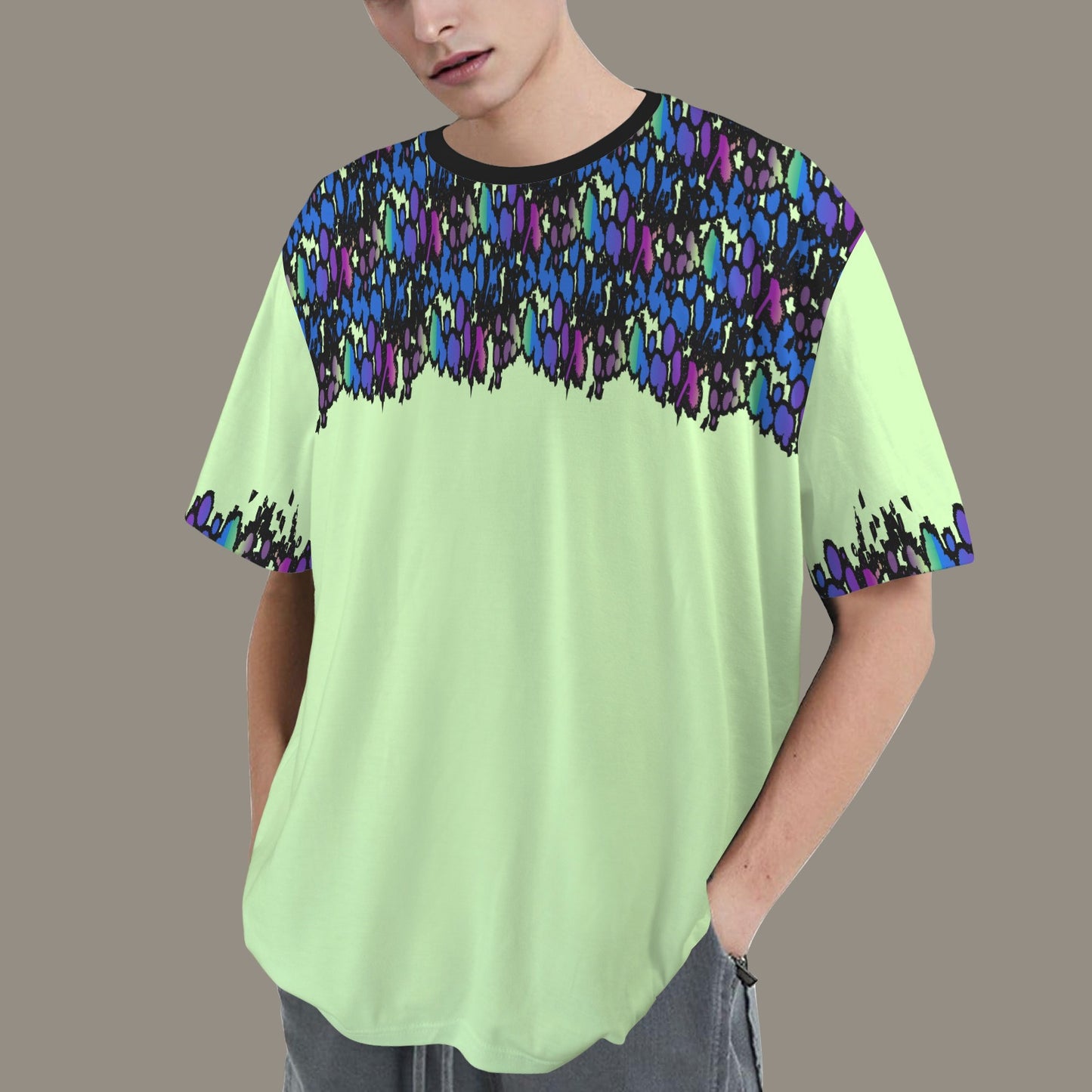 Hidden Name T-shirt Pale Green  Black Ransie