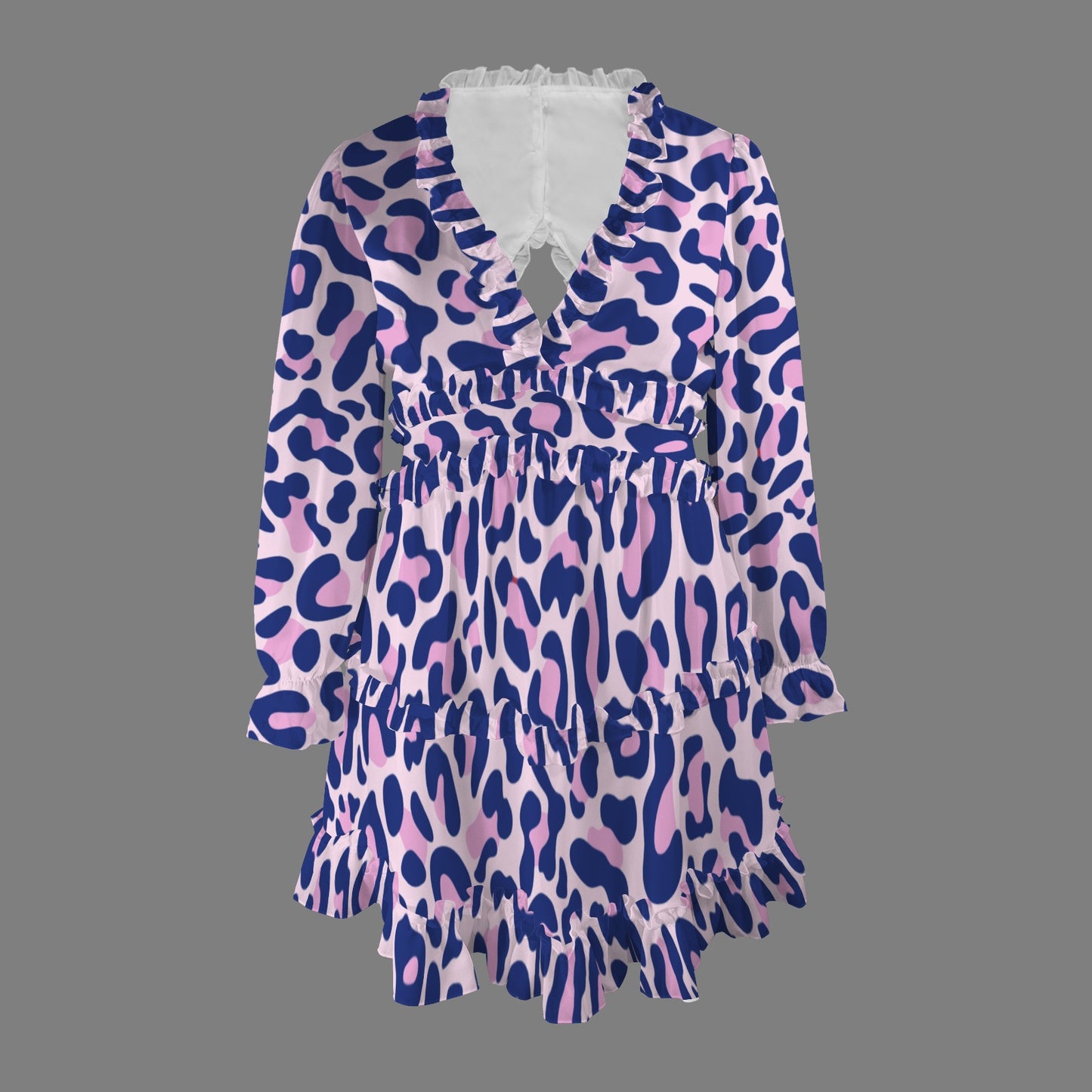 Blue Pink Leopard Dress