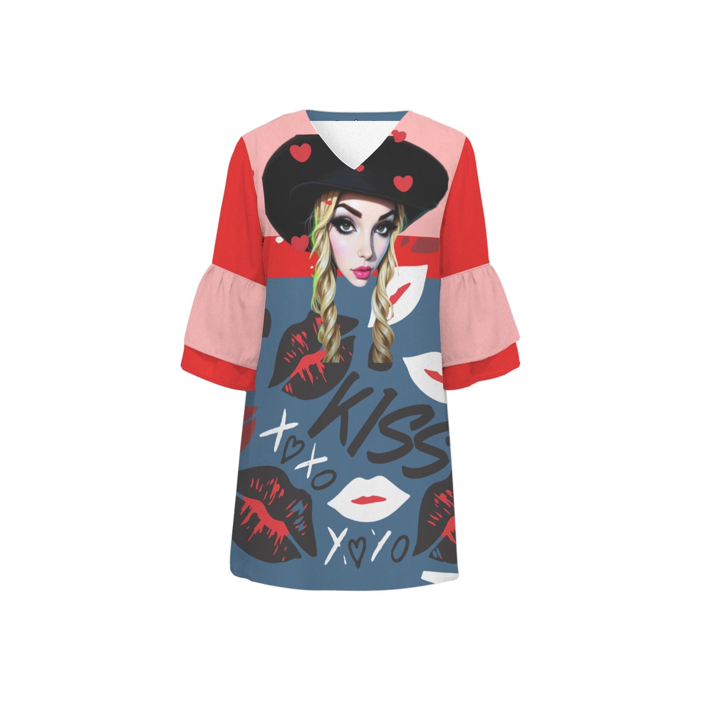 Ransie V Neck Kiss Dress