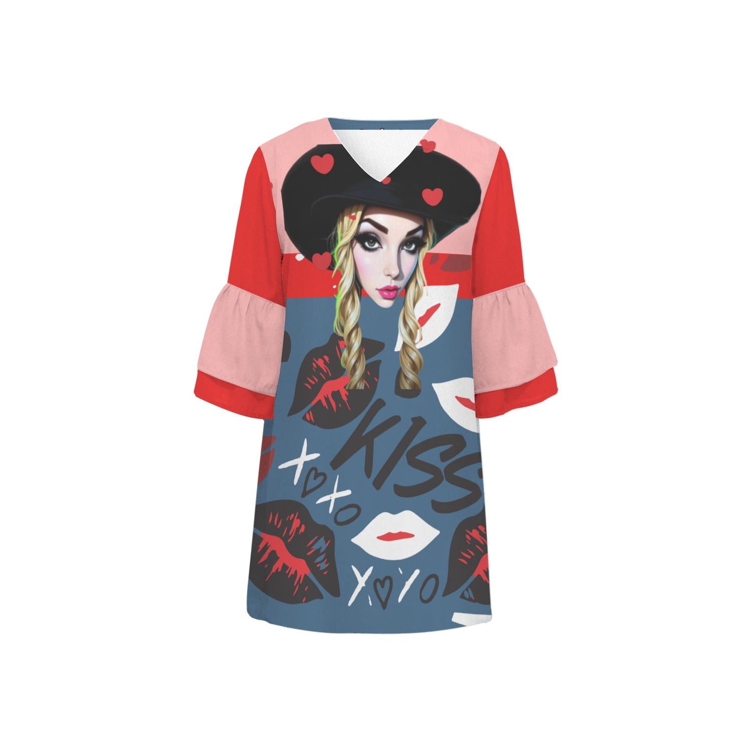 Ransie V Neck Kiss Dress