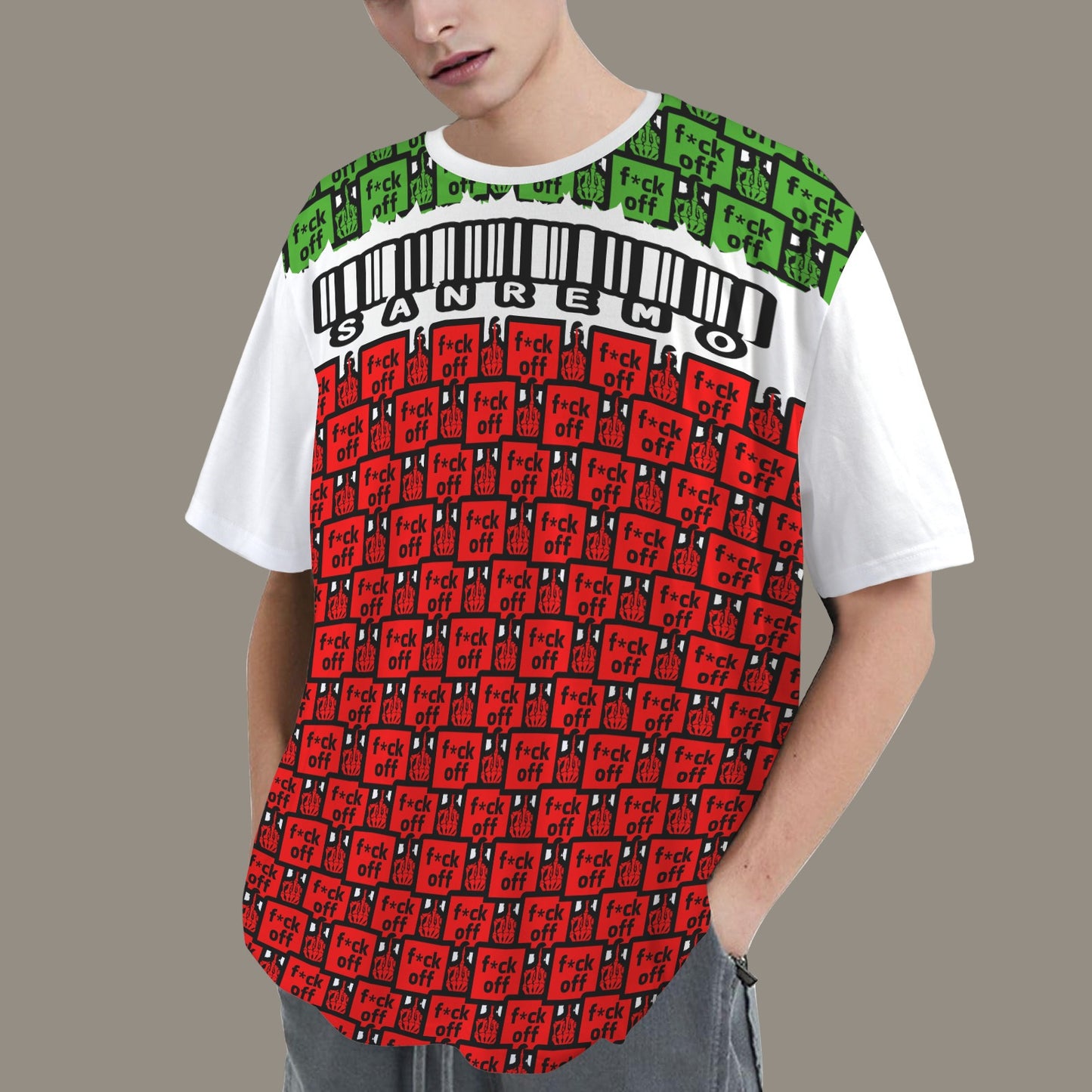 FUCK OFF SANREMO T-SHIRT BARCODE