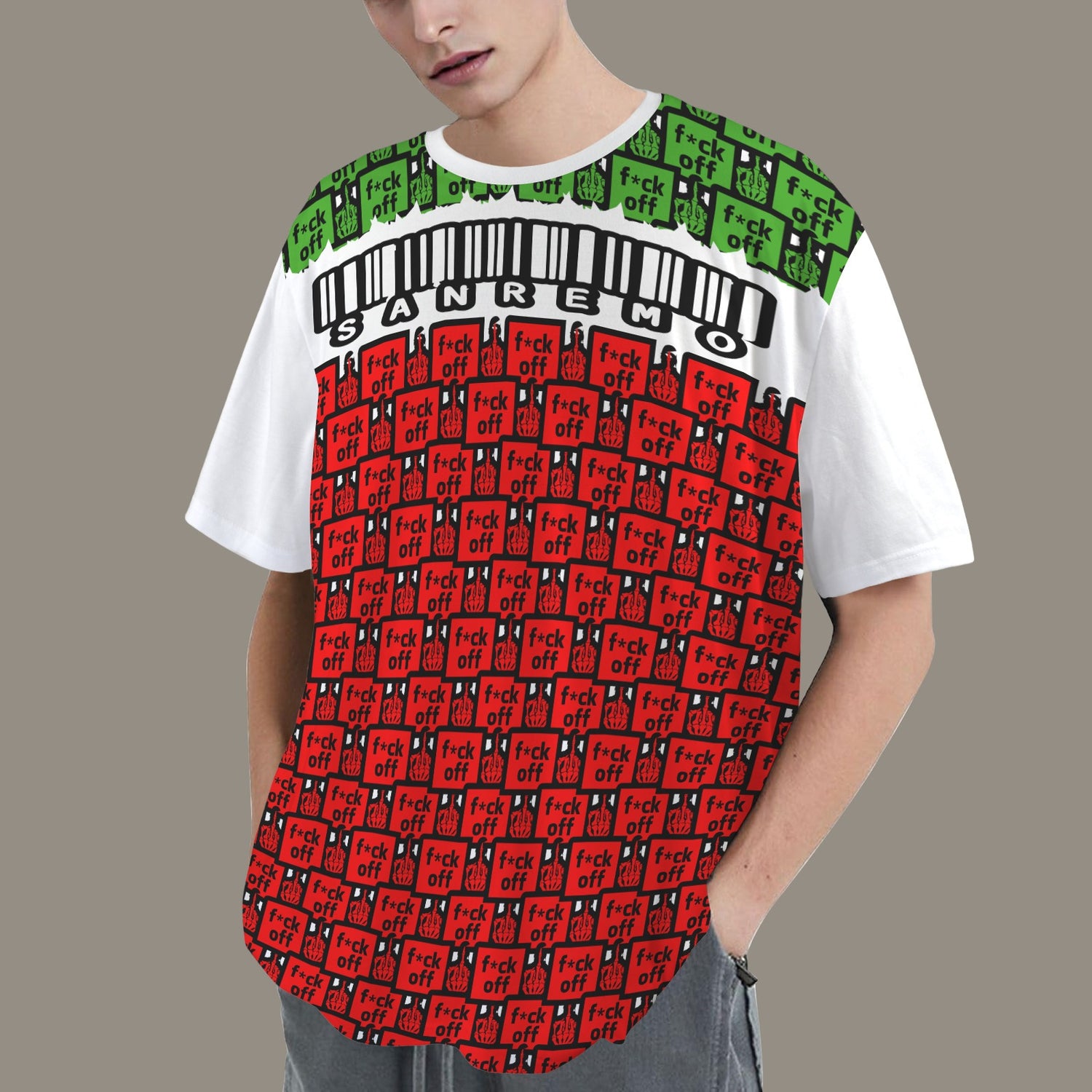 FUCK OFF SANREMO T-SHIRT BARCODE