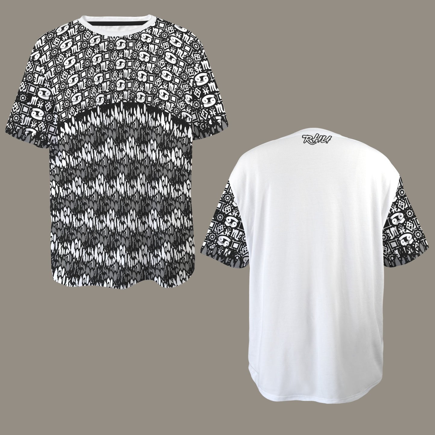 Hidden Name T-shirt Grey White Ransie