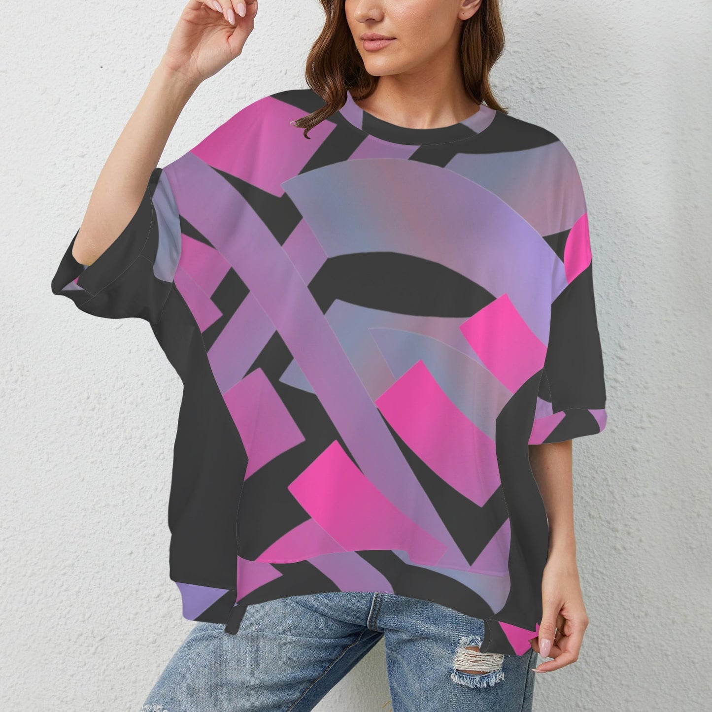 Let's Connect Hem T-Shirt Black