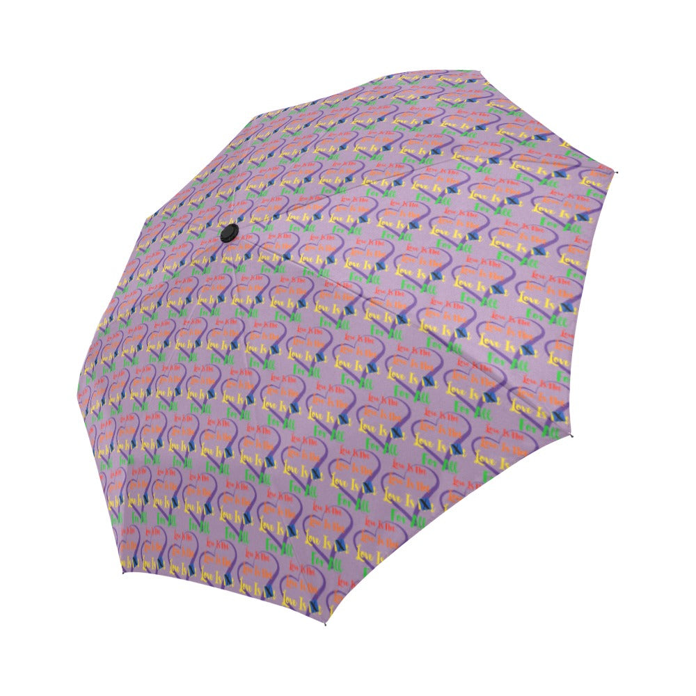 LINFA Little Hearts Lilac Automatic Foldable Umbrella