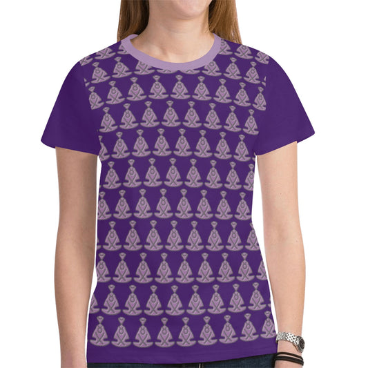 Buddha Purple Unisex Mesh Cloth T-shirt