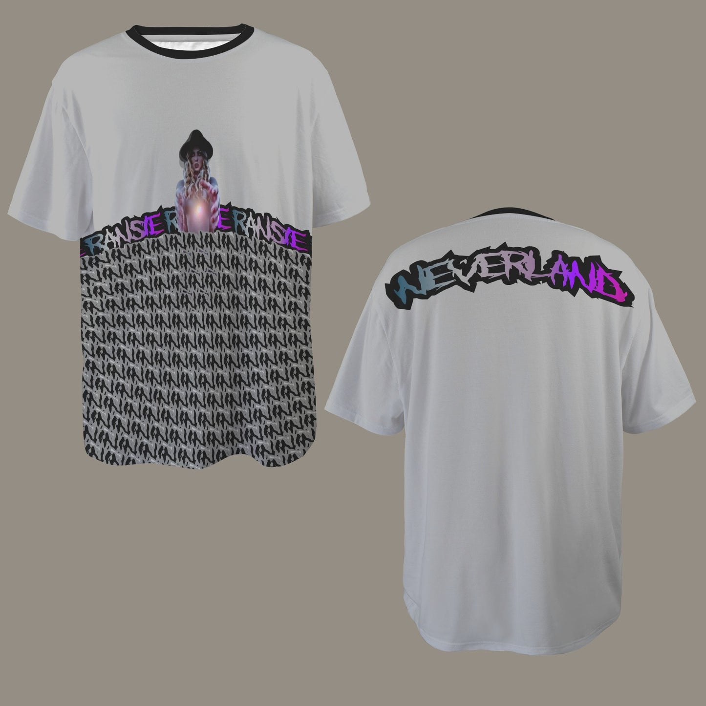 RANSIE IN NEVERLAND FIGURE GHOSTS WALL BLUE T-SHIRT