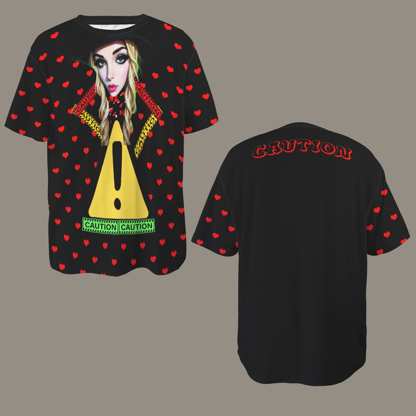 RANSIE CARTOON CAUTION T-SHIRT - Caution Pose 2