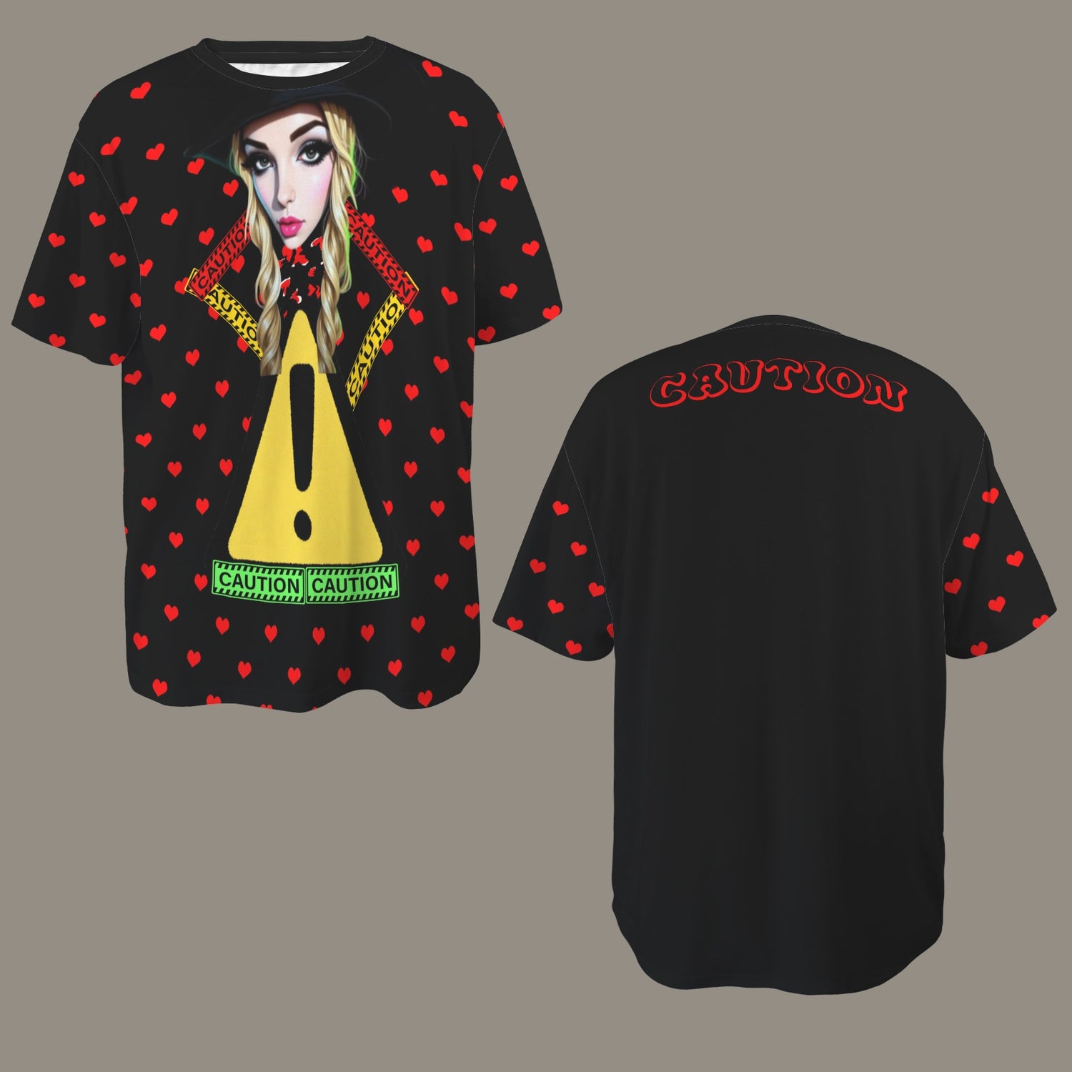 RANSIE CARTOON CAUTION T-SHIRT - Caution Pose 2