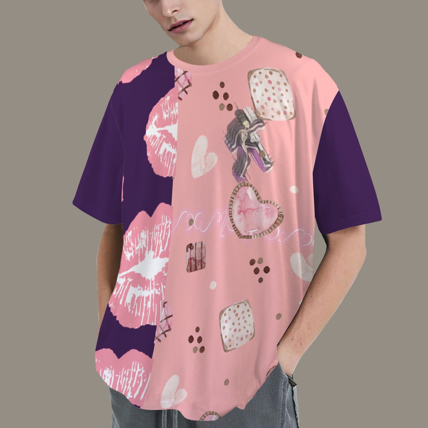 Hidden Name T-shirt Mouth Cookies Pink Purple