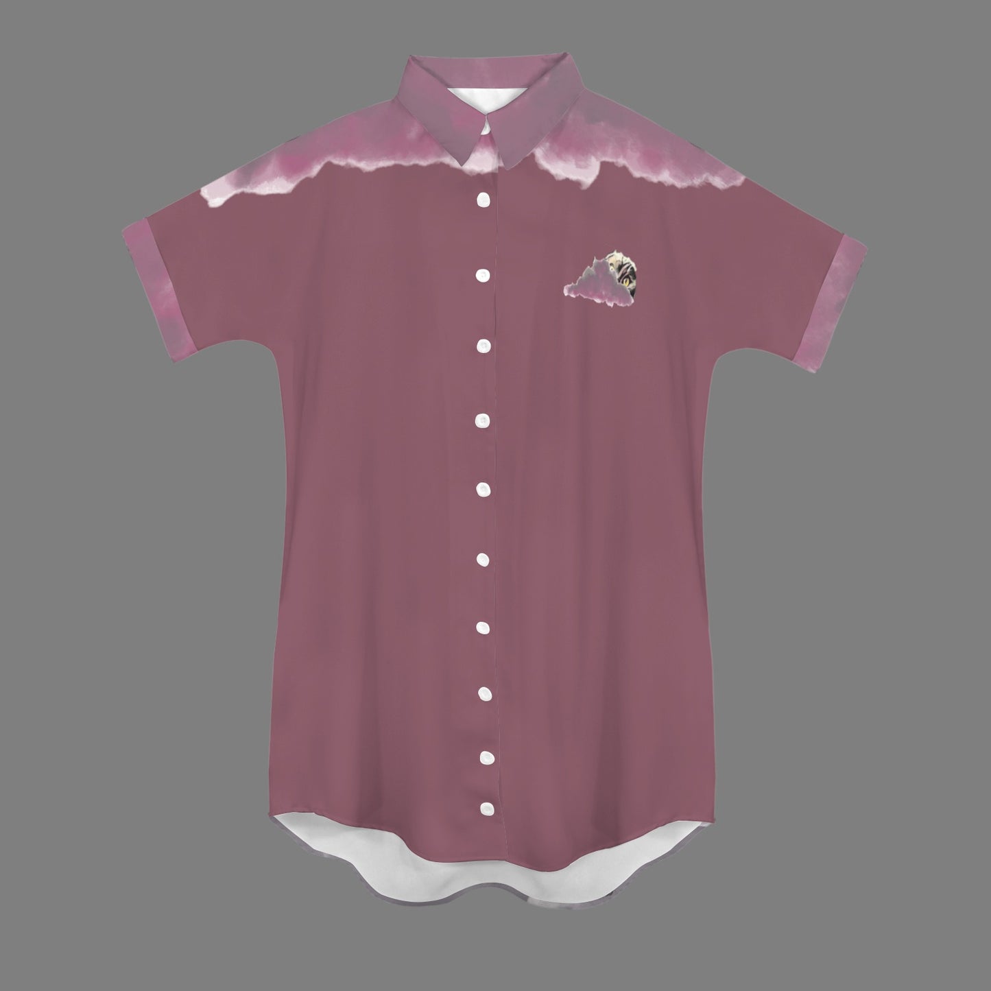 Humans Scare Me Jimmy Cloud T-Shirt Dress Bordeaux -Small HSM